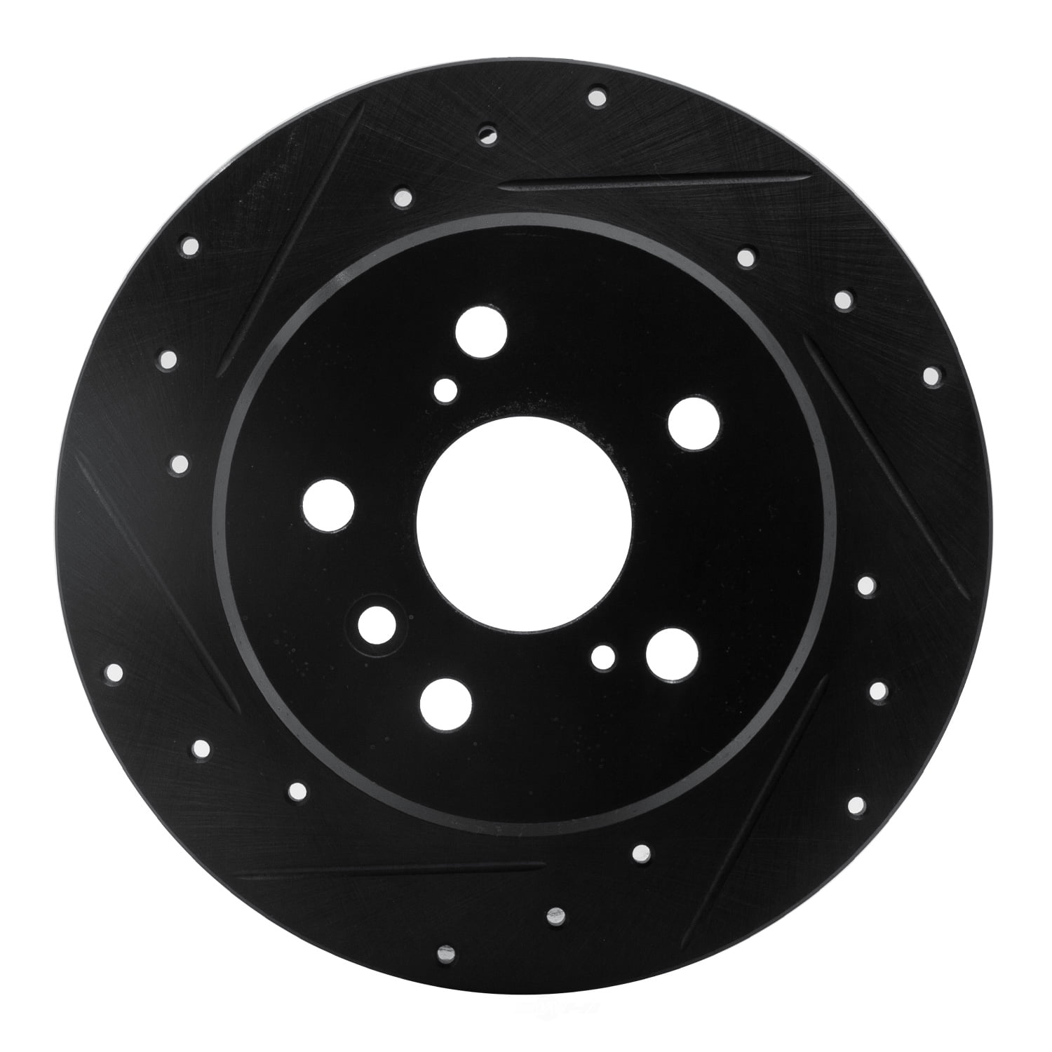 Dynamic Friction Company 633-76053L DFC Brake Rotor - Drilled And Slotted - Black