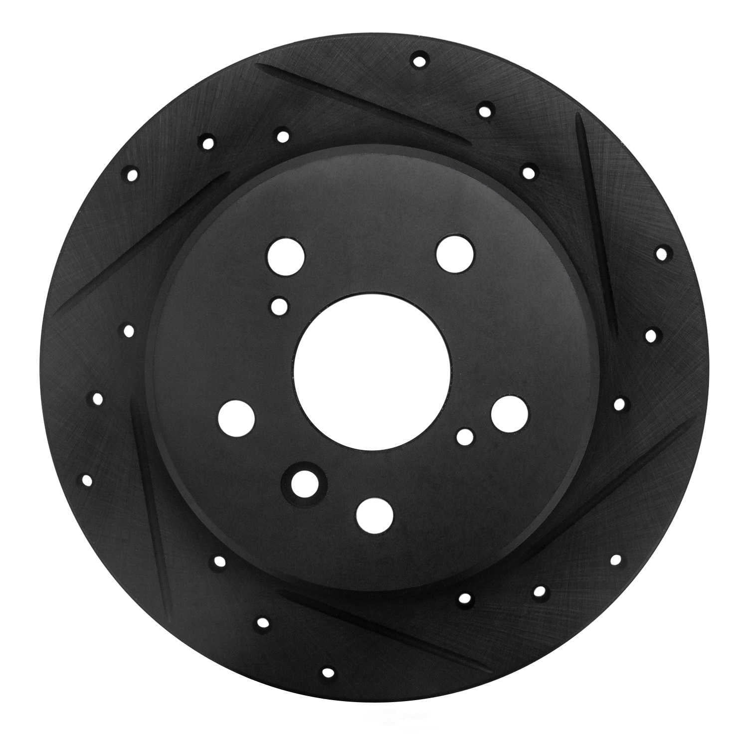 Dynamic Friction Company 633-76053R DFC Brake Rotor - Drilled And Slotted - Black