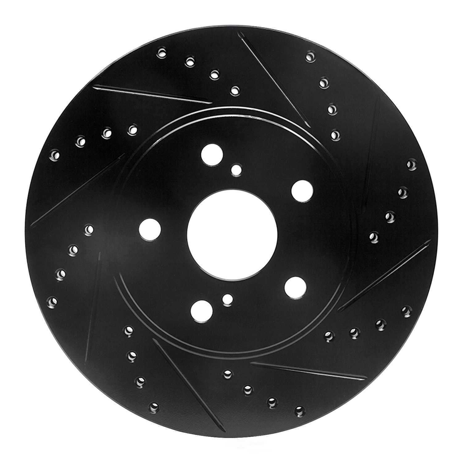 Dynamic Friction Company 633-76075R DFC Brake Rotor - Drilled And Slotted - Black