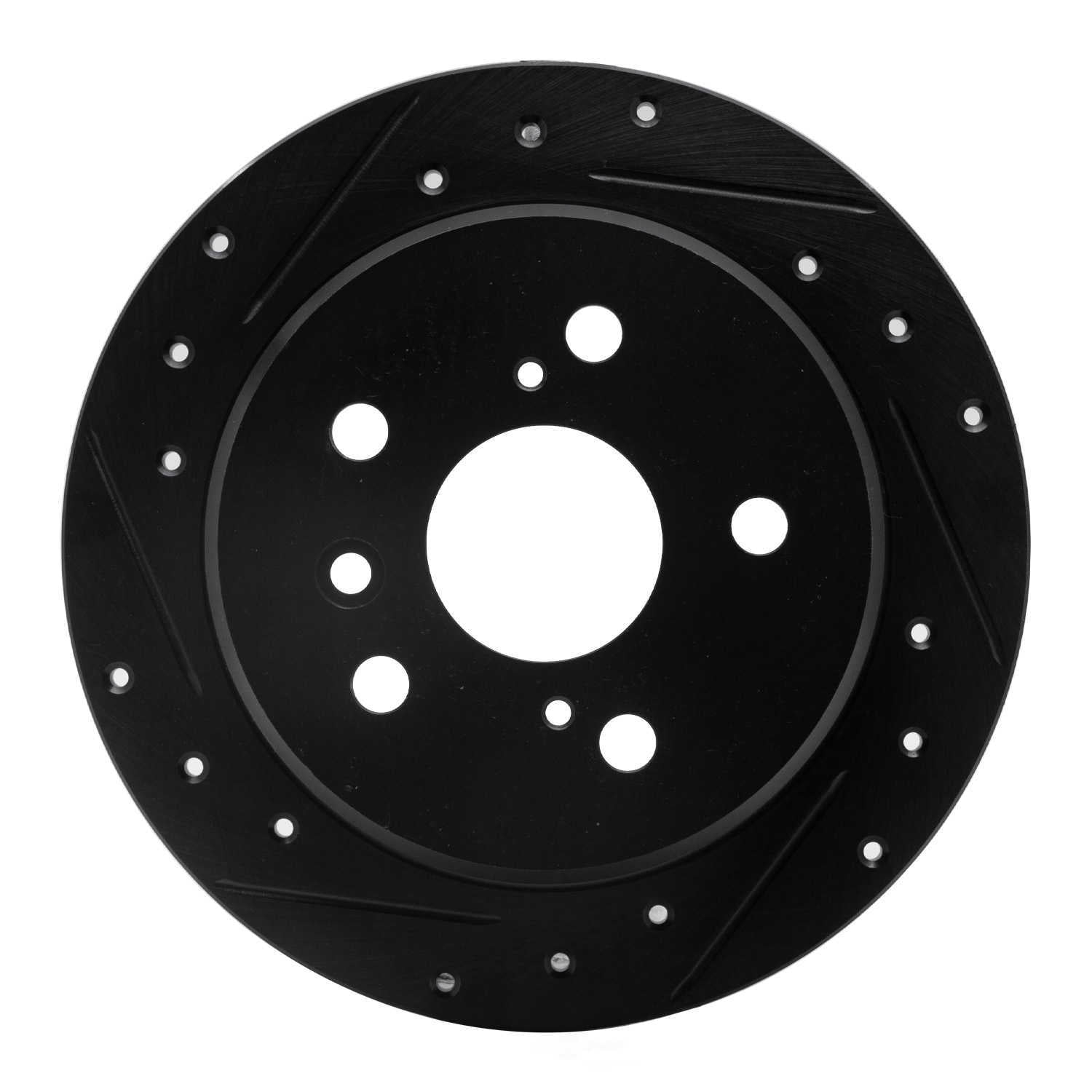 Dynamic Friction Company 633-76076L DFC Brake Rotor - Drilled And Slotted - Black