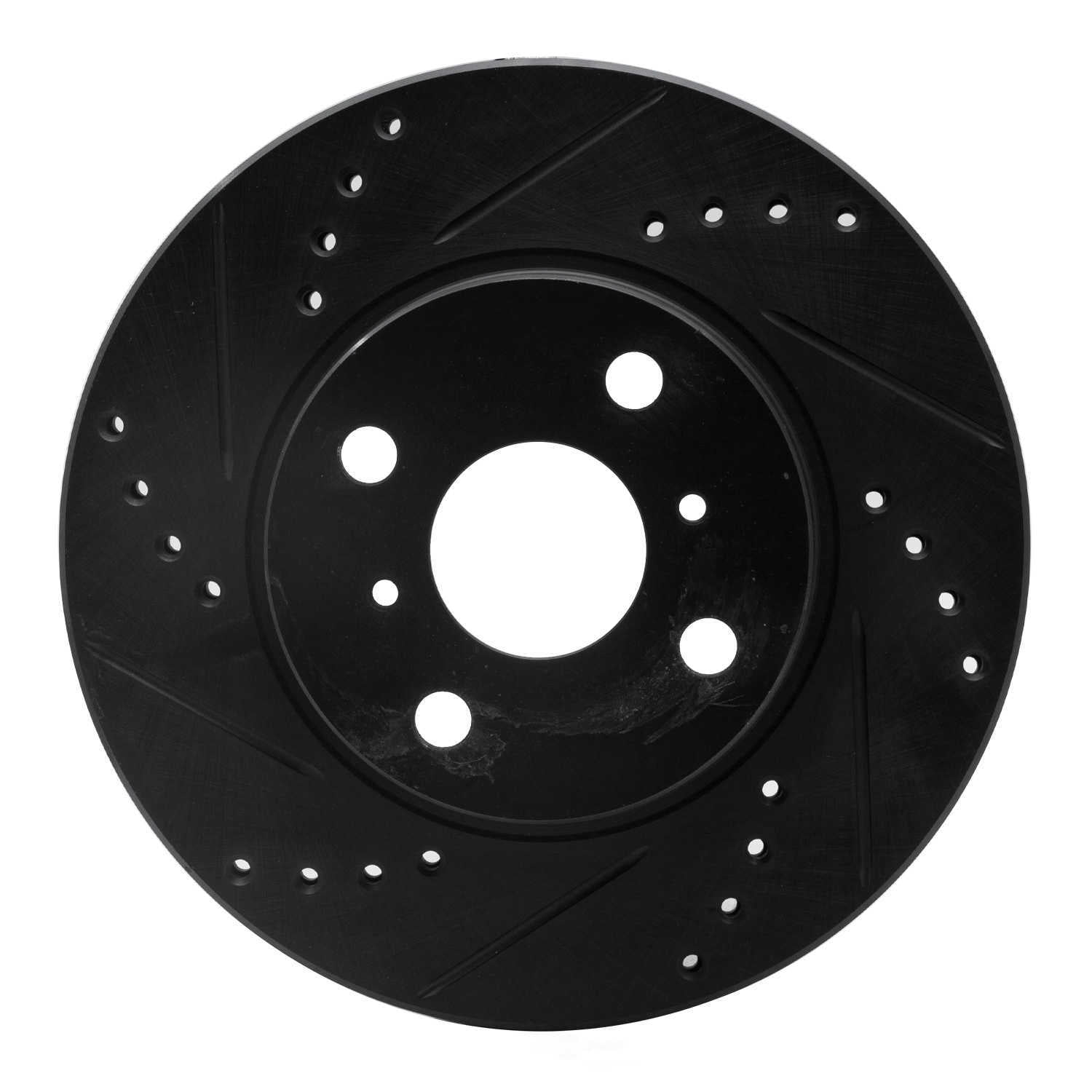 Dynamic Friction Company 633-76078L DFC Brake Rotor - Drilled And Slotted - Black