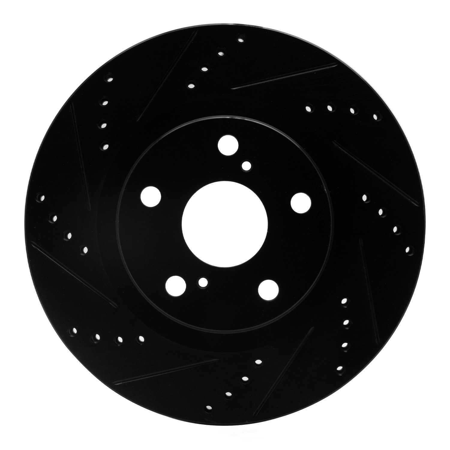 Dynamic Friction Company 633-76080L DFC Brake Rotor - Drilled And Slotted - Black