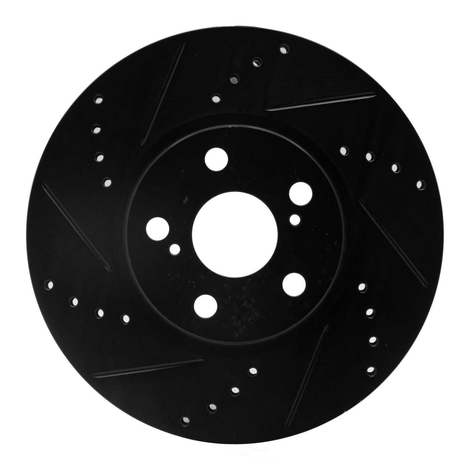 Dynamic Friction Company 633-76081L DFC Brake Rotor - Drilled And Slotted - Black