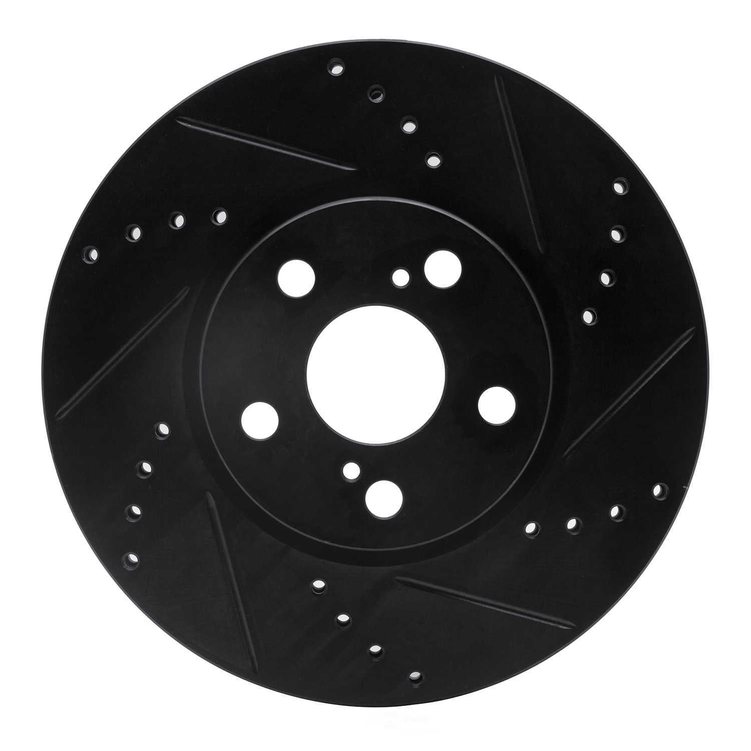 Dynamic Friction Company 633-76081R DFC Brake Rotor - Drilled And Slotted - Black
