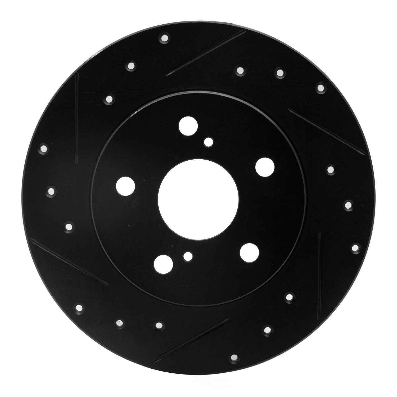 Dynamic Friction Company 633-76082L DFC Brake Rotor - Drilled And Slotted - Black