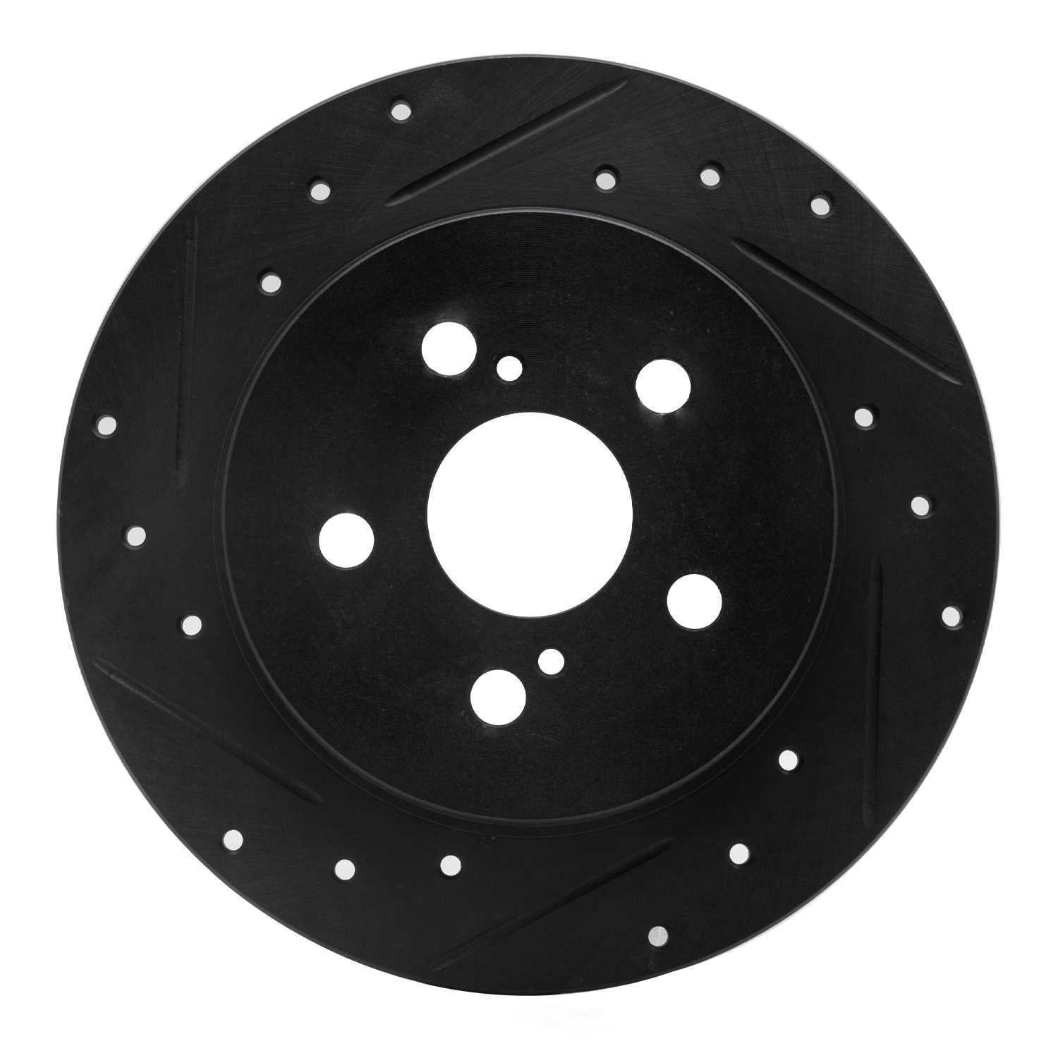 Dynamic Friction Company 633-76083L DFC Brake Rotor - Drilled And Slotted - Black