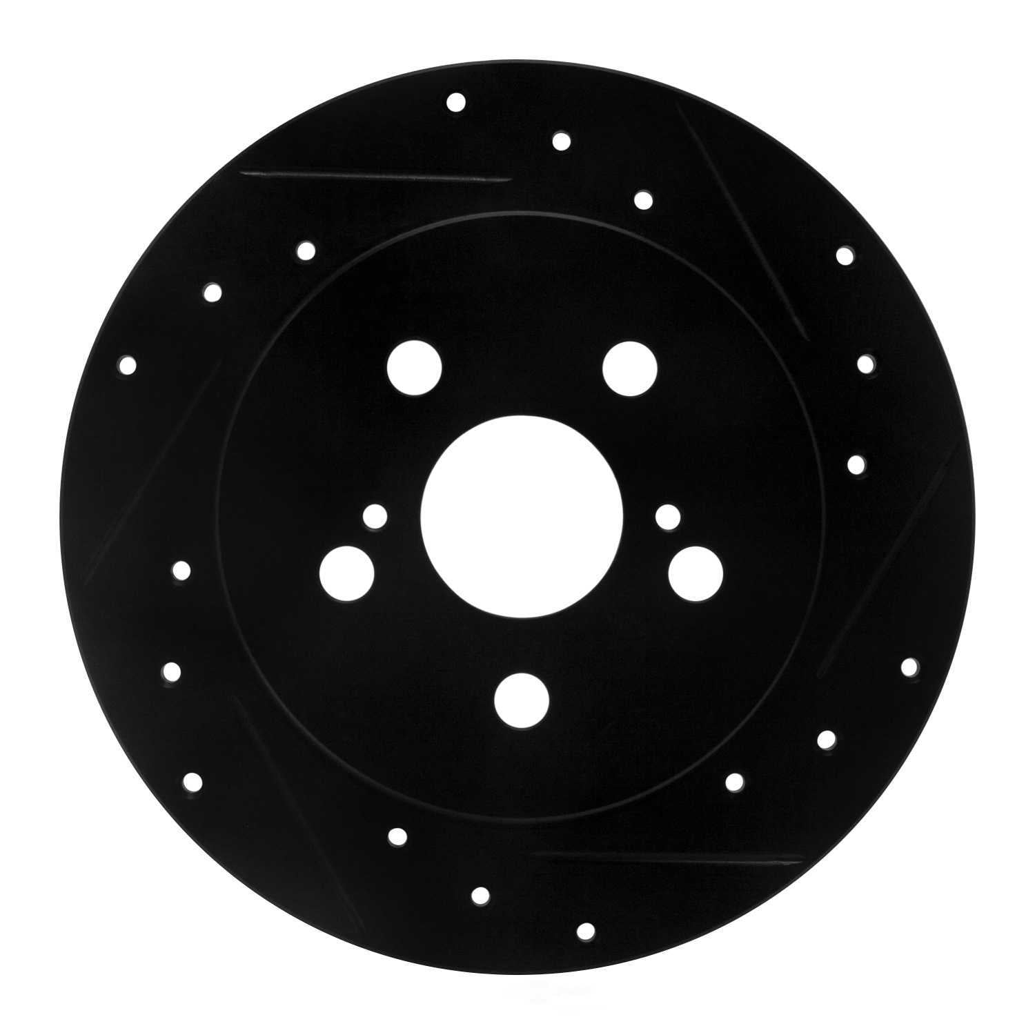 Dynamic Friction Company 633-76083R DFC Brake Rotor - Drilled And Slotted - Black