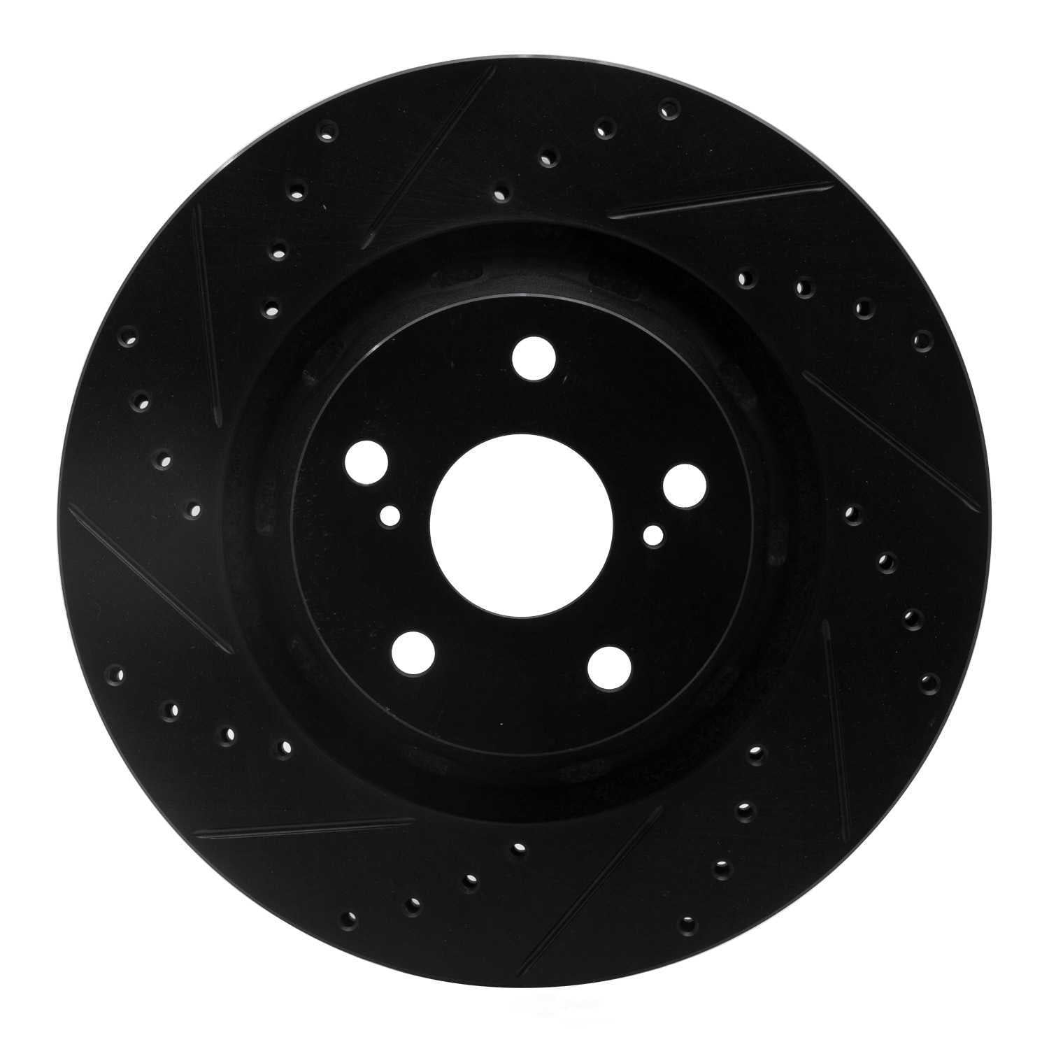 Dynamic Friction Company 633-76085L DFC Brake Rotor - Drilled And Slotted - Black