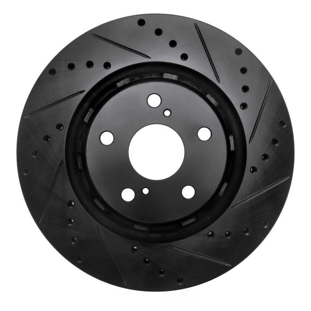Dynamic Friction Company 633-76085R DFC Brake Rotor - Drilled And Slotted - Black
