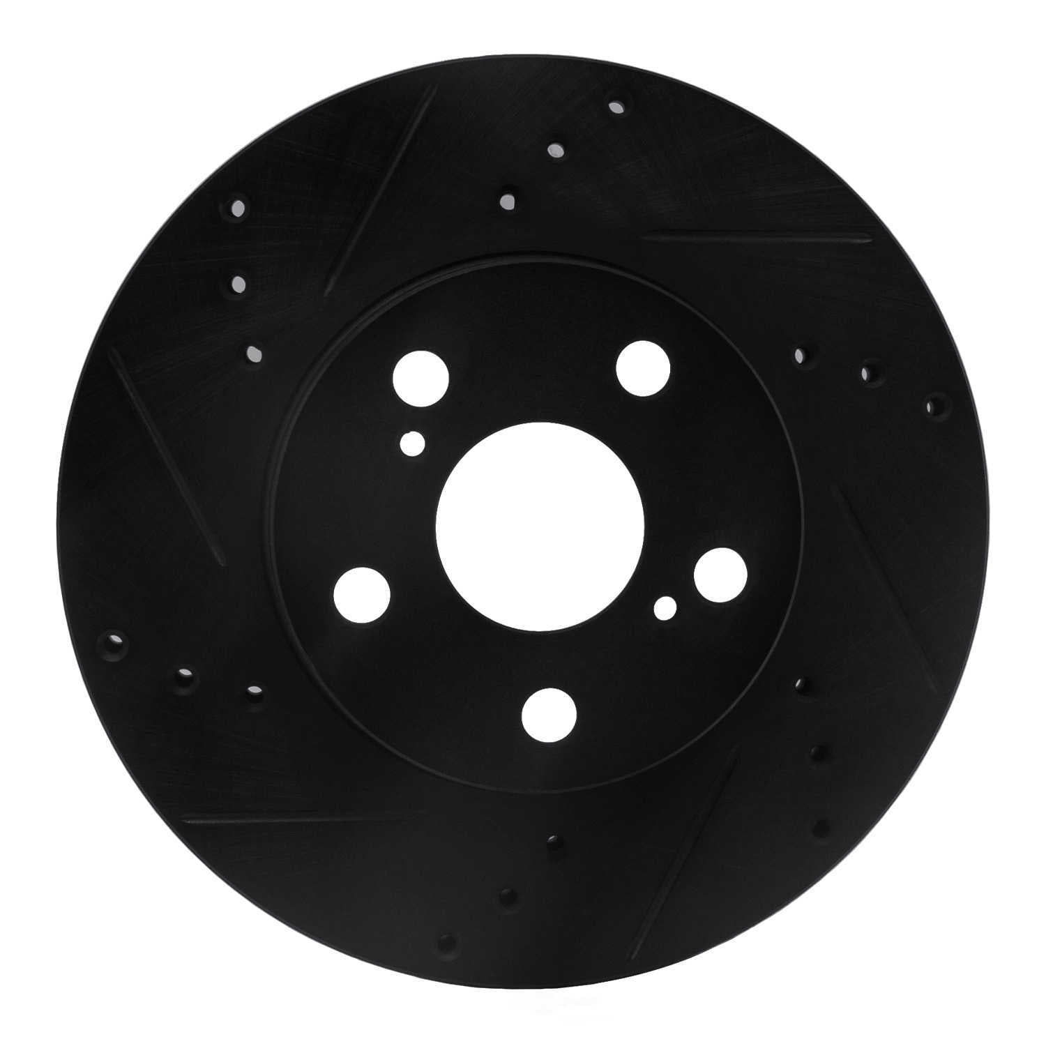 Dynamic Friction Company 633-76087L DFC Brake Rotor - Drilled And Slotted - Black