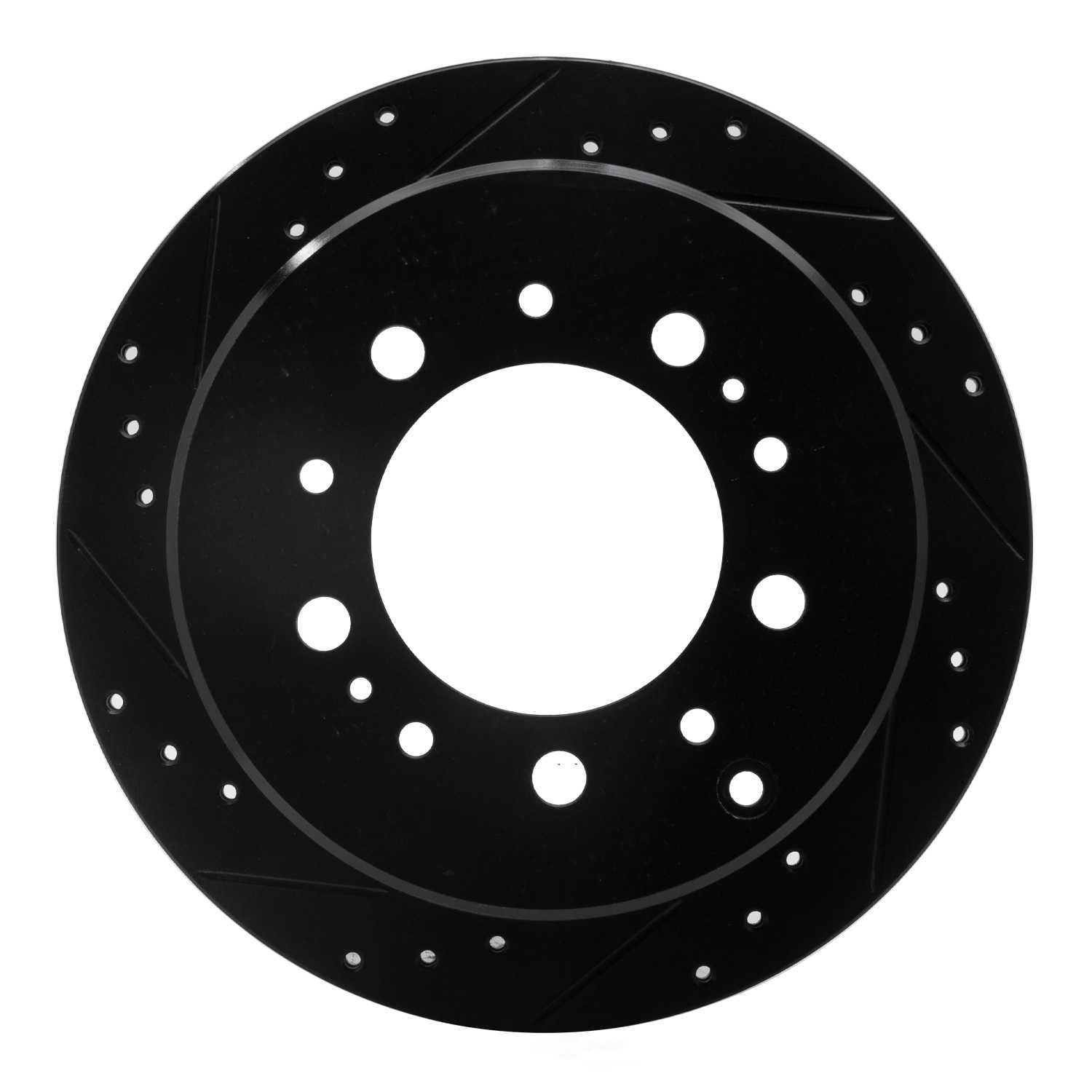 Dynamic Friction Company 633-76113L DFC Brake Rotor - Drilled And Slotted - Black