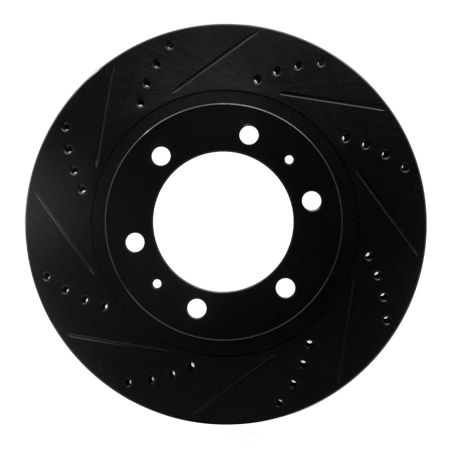 Dynamic Friction Company 633-76128L DFC Brake Rotor - Drilled And Slotted - Black