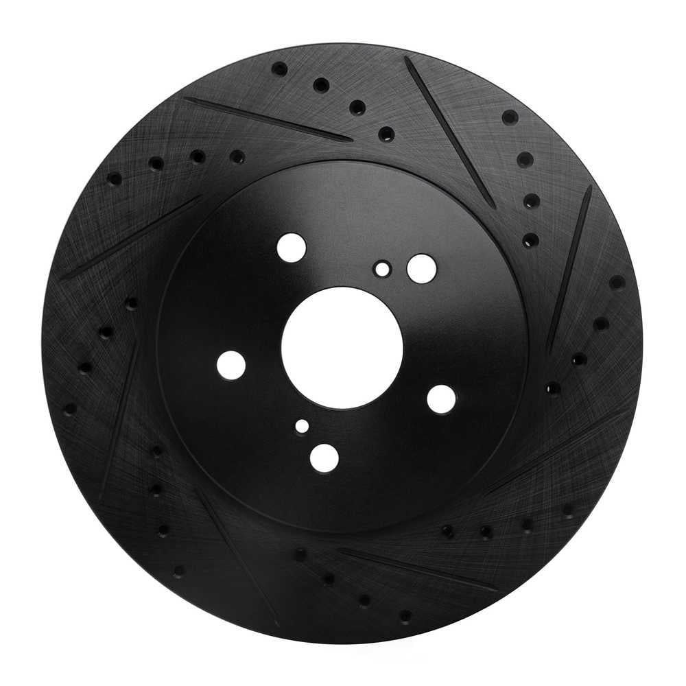 Dynamic Friction Company 633-76129R DFC Brake Rotor - Drilled And Slotted - Black