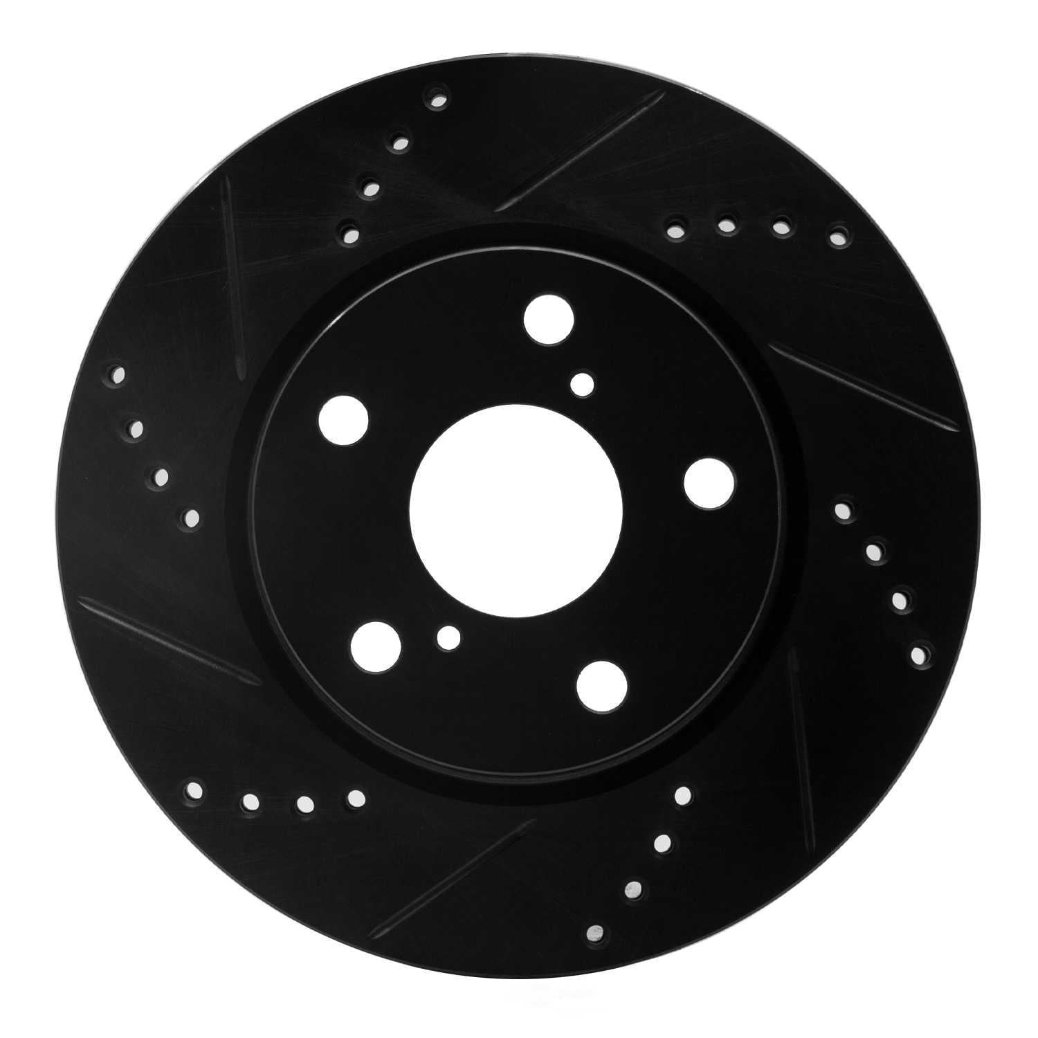 Dynamic Friction Company 633-76135L DFC Brake Rotor - Drilled And Slotted - Black