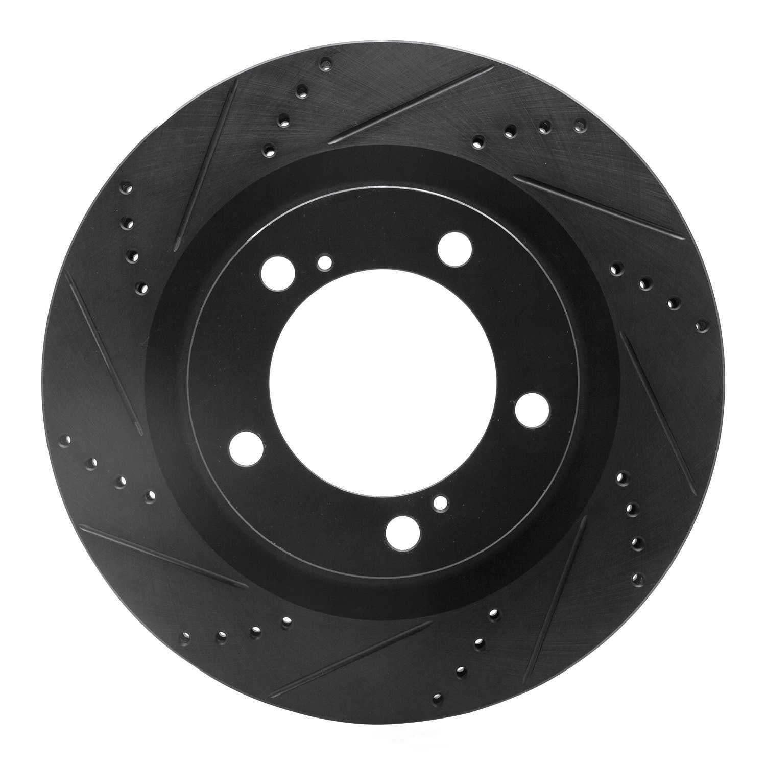 Dynamic Friction Company 633-76136L DFC Brake Rotor - Drilled And Slotted - Black