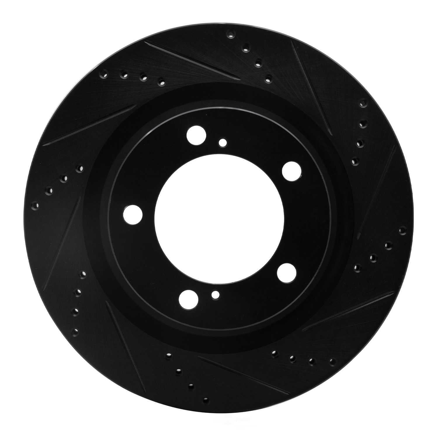 Dynamic Friction Company 633-76136R DFC Brake Rotor - Drilled And Slotted - Black