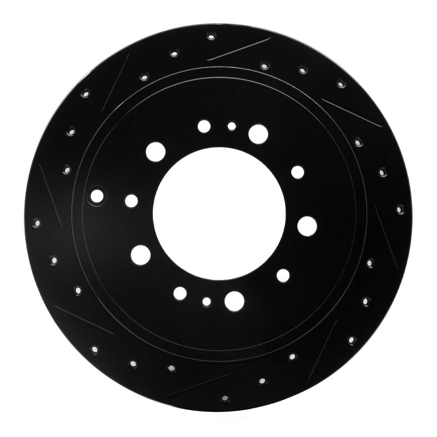 Dynamic Friction Company 633-76137L DFC Brake Rotor - Drilled And Slotted - Black