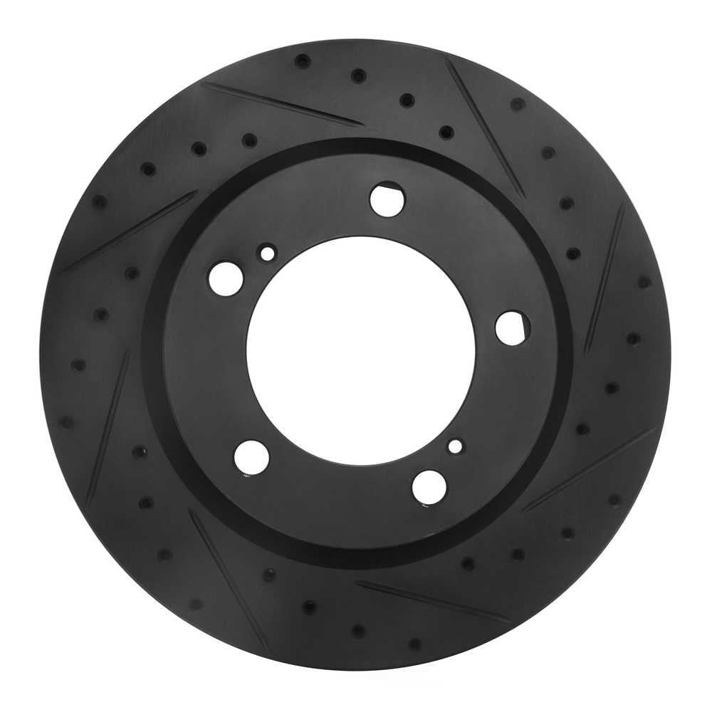 Dynamic Friction Company 633-76140R DFC Brake Rotor - Drilled And Slotted - Black
