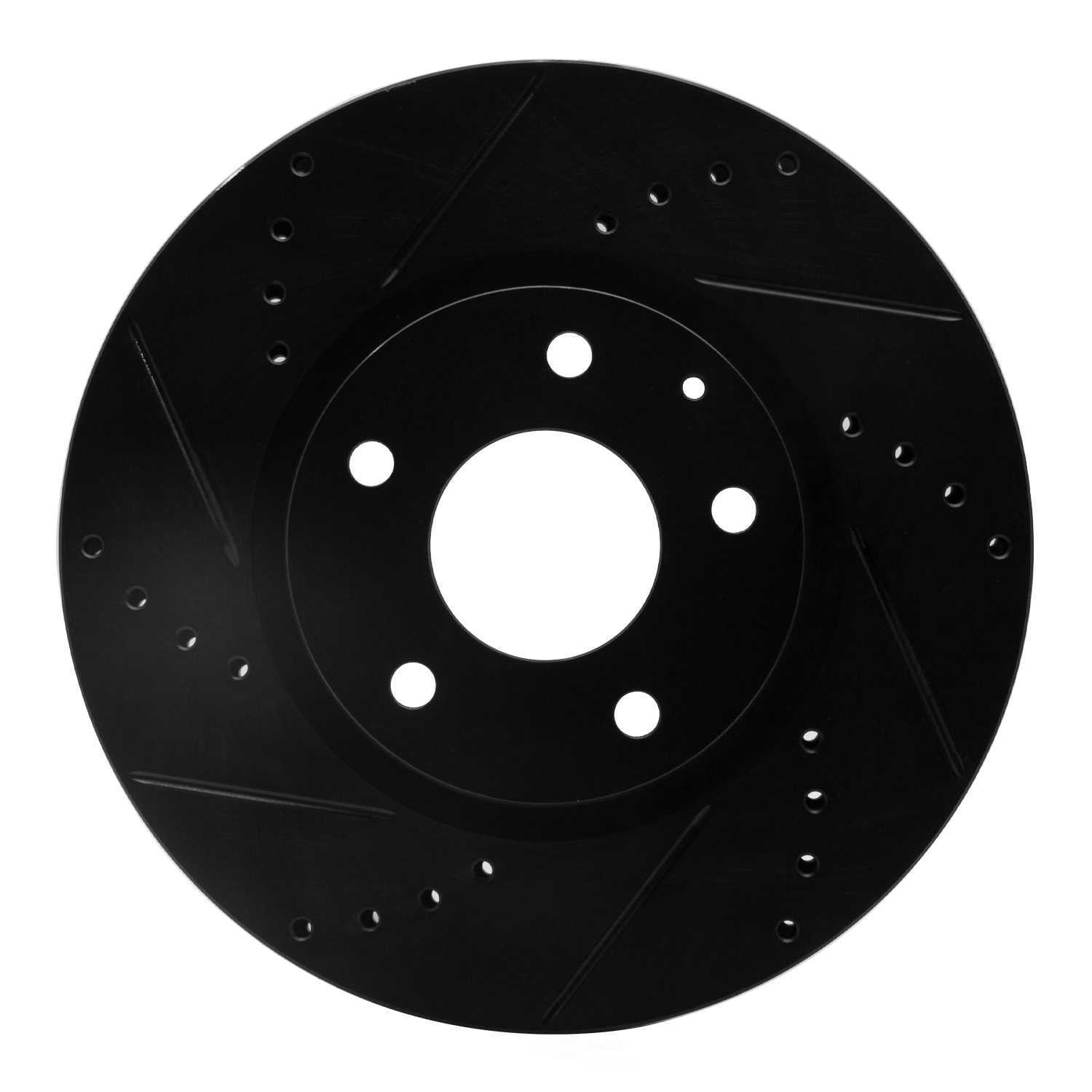 Dynamic Friction Company 633-80071L DFC Brake Rotor - Drilled And Slotted - Black