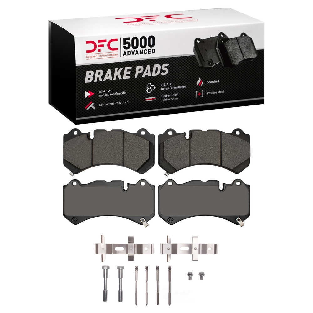 Dynamic Friction Company 1551-2444-01 DFC 5000 Advanced Brake Pads - Low Metallic and Hardware Kit