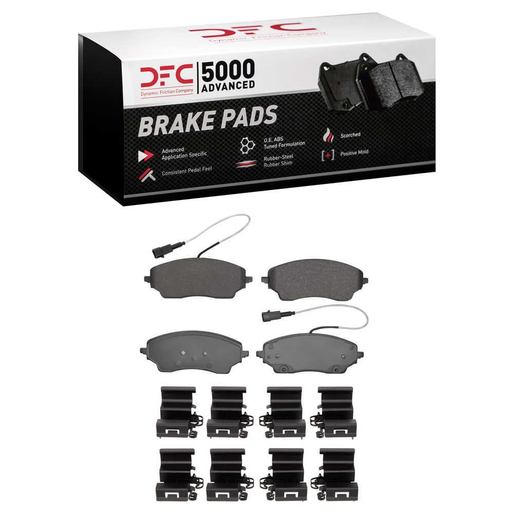 Dynamic Friction Company 1551-2467-01 DFC 5000 Advanced Brake Pads - Semi Metallic and Hardware Kit