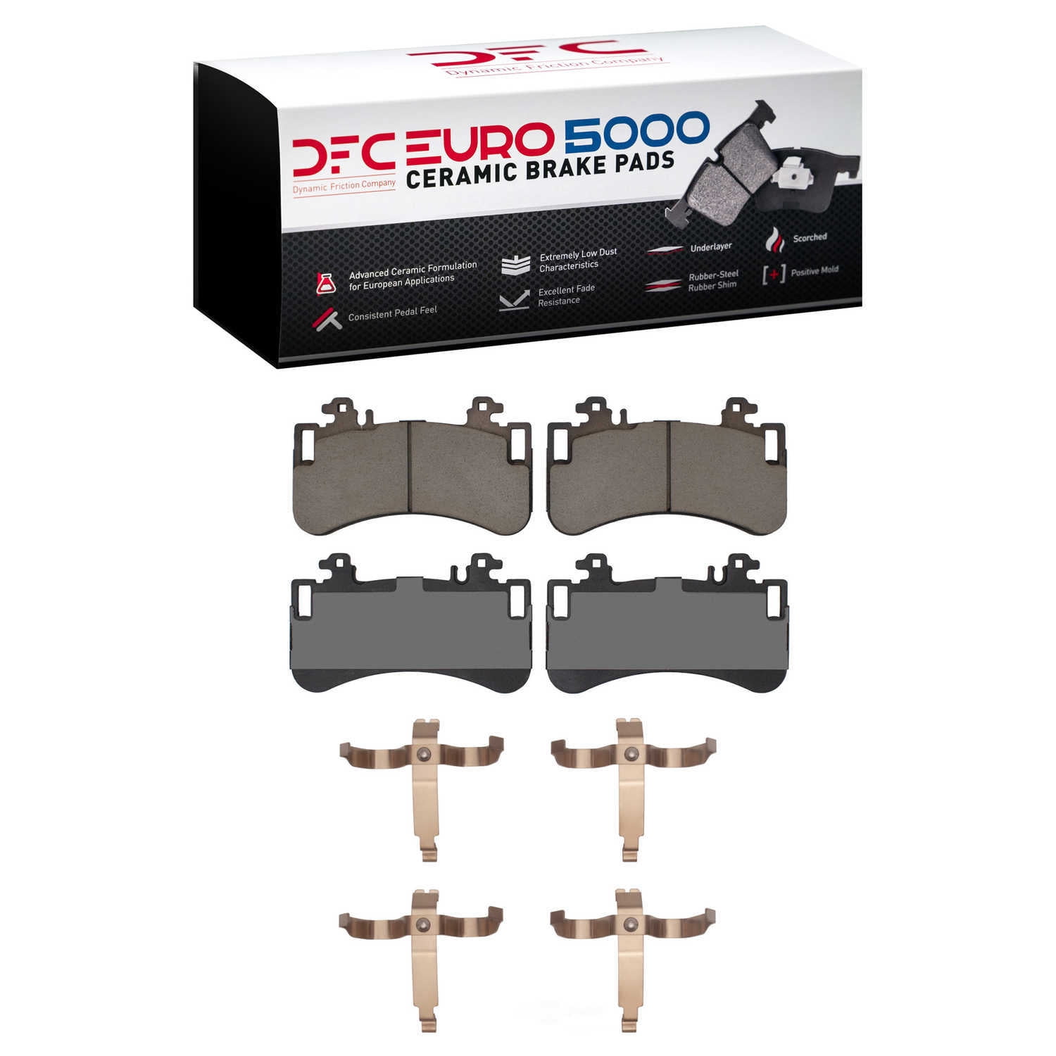 Dynamic Friction Company 1600-2453-01 DFC EURO 5000 Ceramic Brake Pads and Hardware Kit