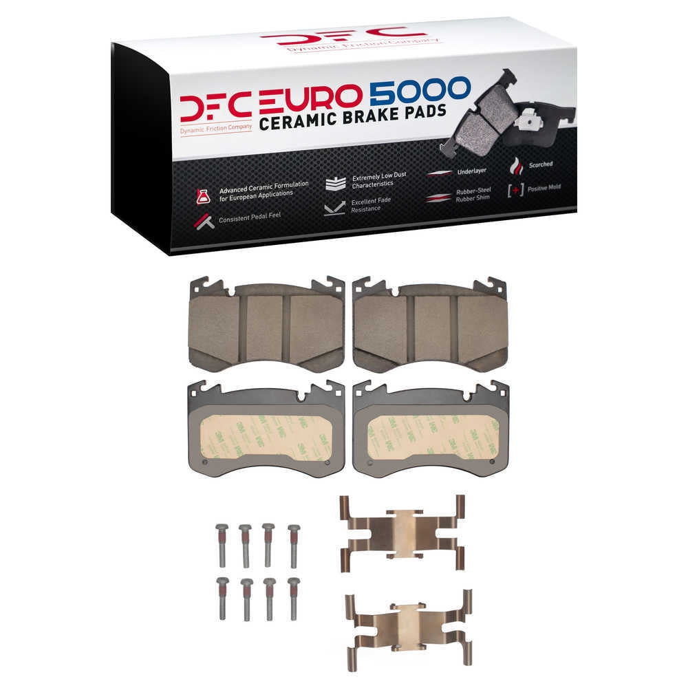 Dynamic Friction Company 1600-2462-01 DFC EURO 5000 Ceramic Brake Pads and Hardware Kit