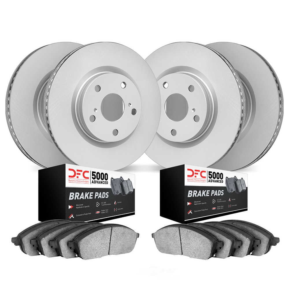 Dynamic Friction Company 4504-75006 DFC GEOSPEC Rotors with 5000 Advanced Brake Pads