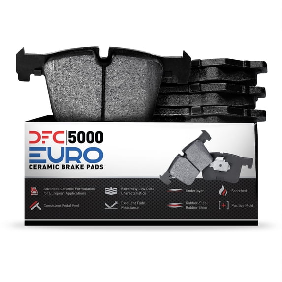 Dynamic Friction Company 5000 Euro Ceramic Brake Pads 1600-1504-00-Front Set For 2011-2016 BMW 528i, 2012-2016 BMW 528i xDrive