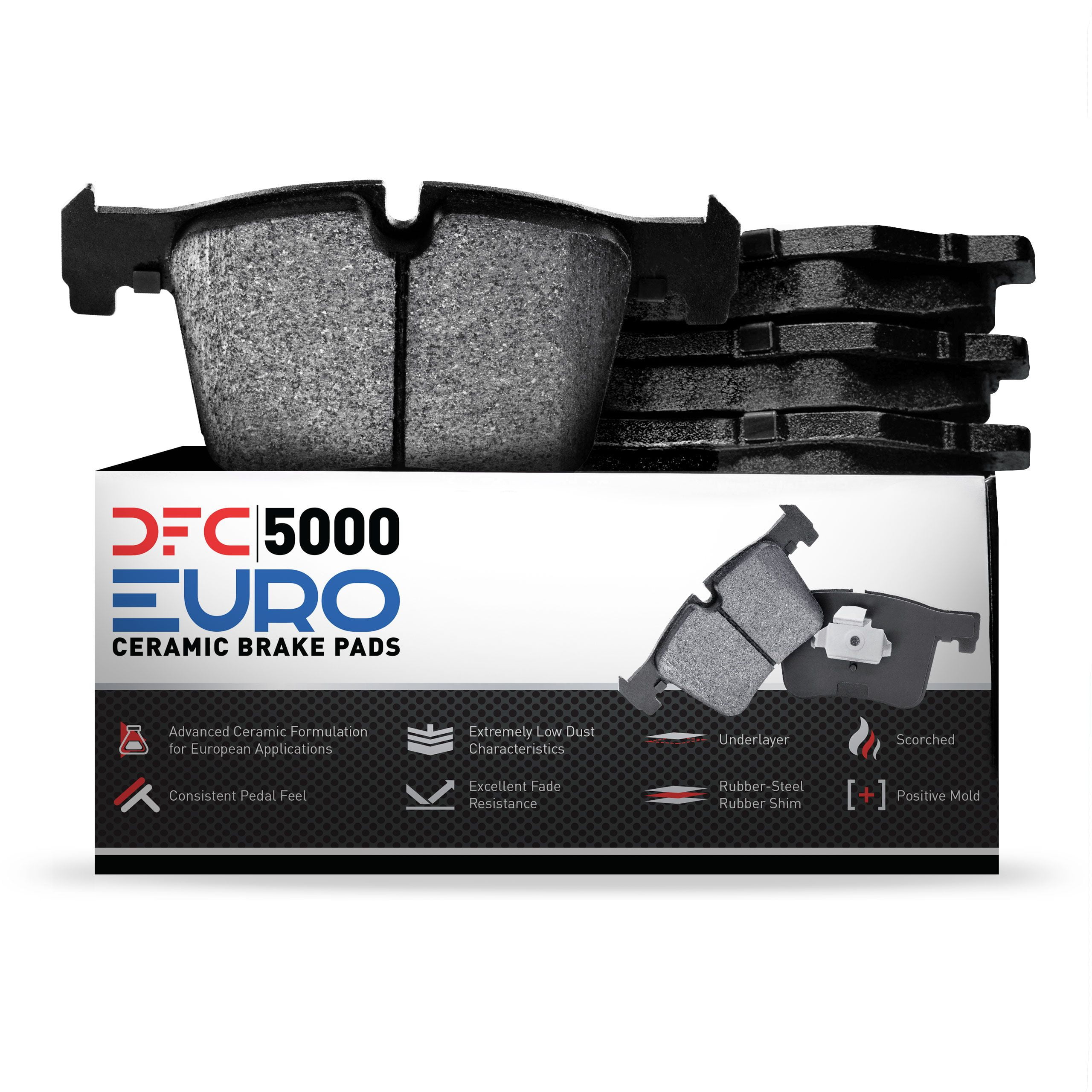 Dynamic Friction Company 5000 Euro Ceramic Brake Pads 1600-1753-00-Rear Set For 2015-2020 Jaguar F-Type, 2016-2019 Jaguar XJ