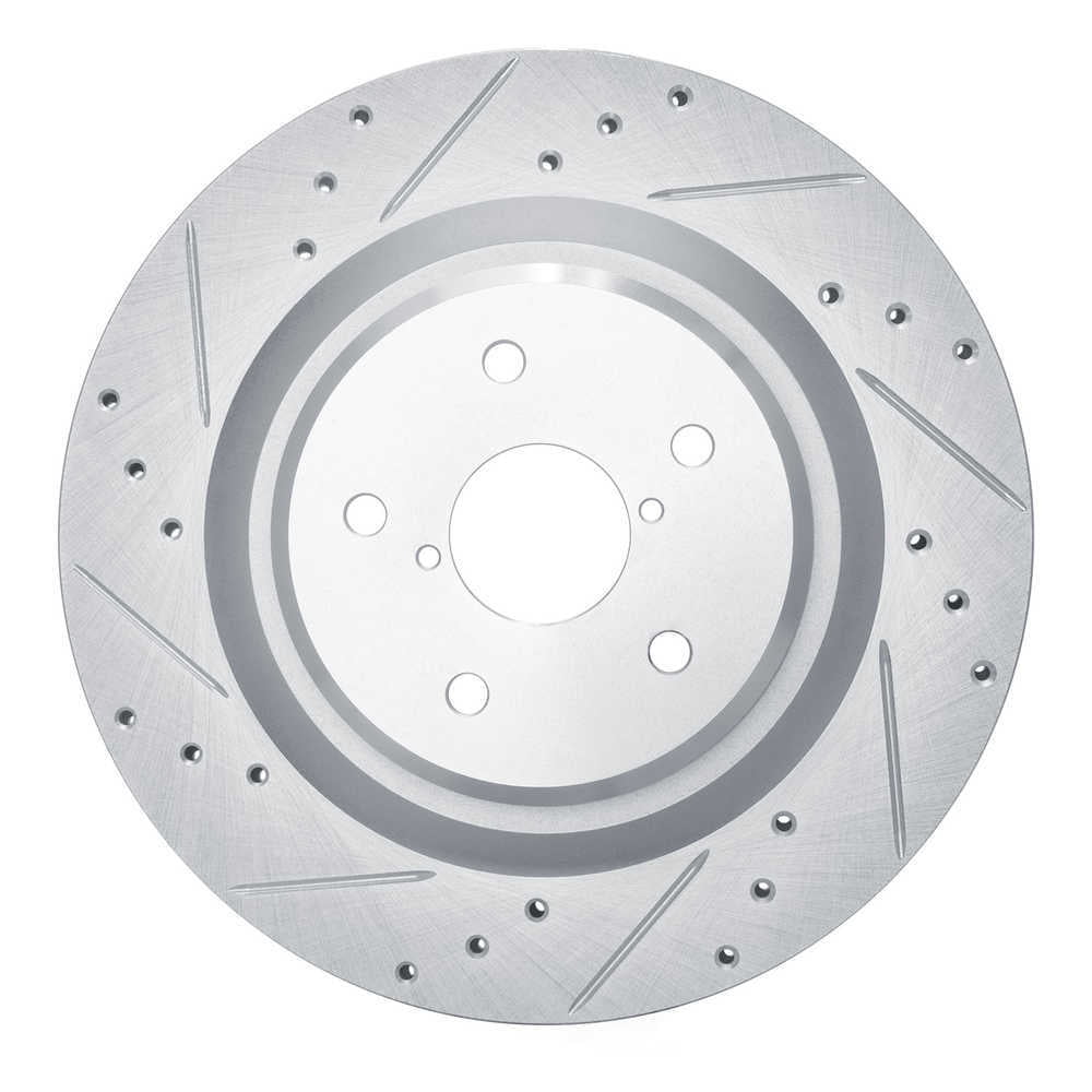 Dynamic Friction Company 631-13044L DFC Brake Rotor - Drilled And Slotted - Silver