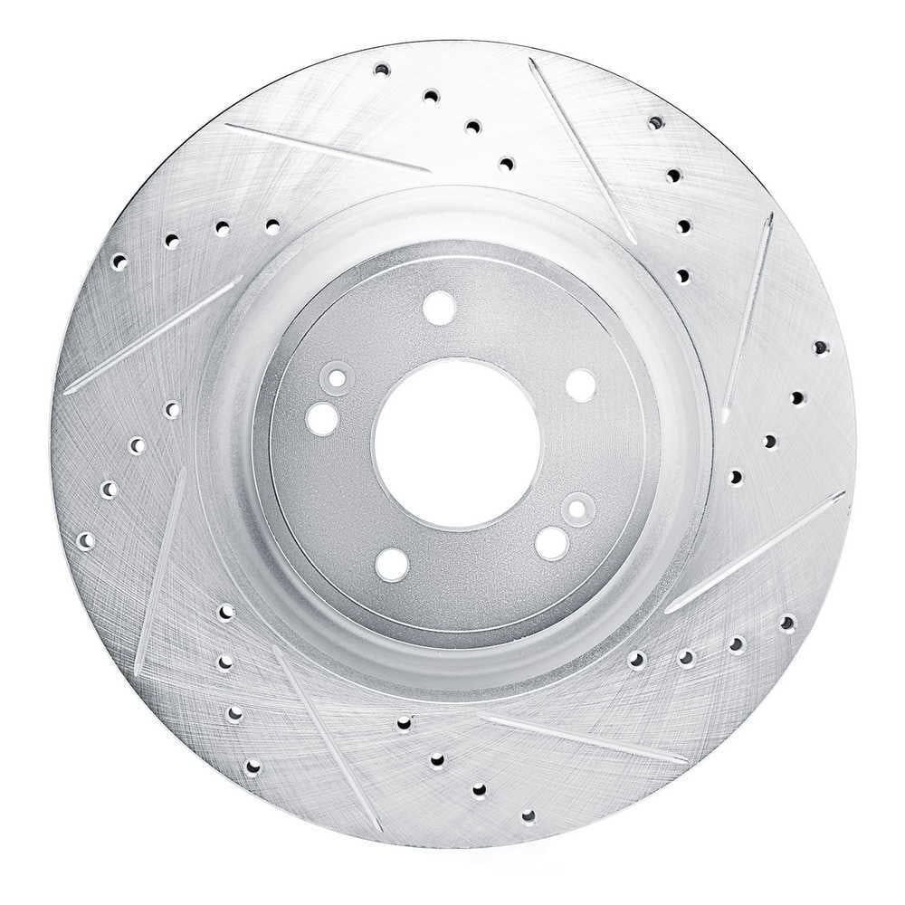 Dynamic Friction Company 631-21053R DFC Brake Rotor - Drilled And Slotted - Silver