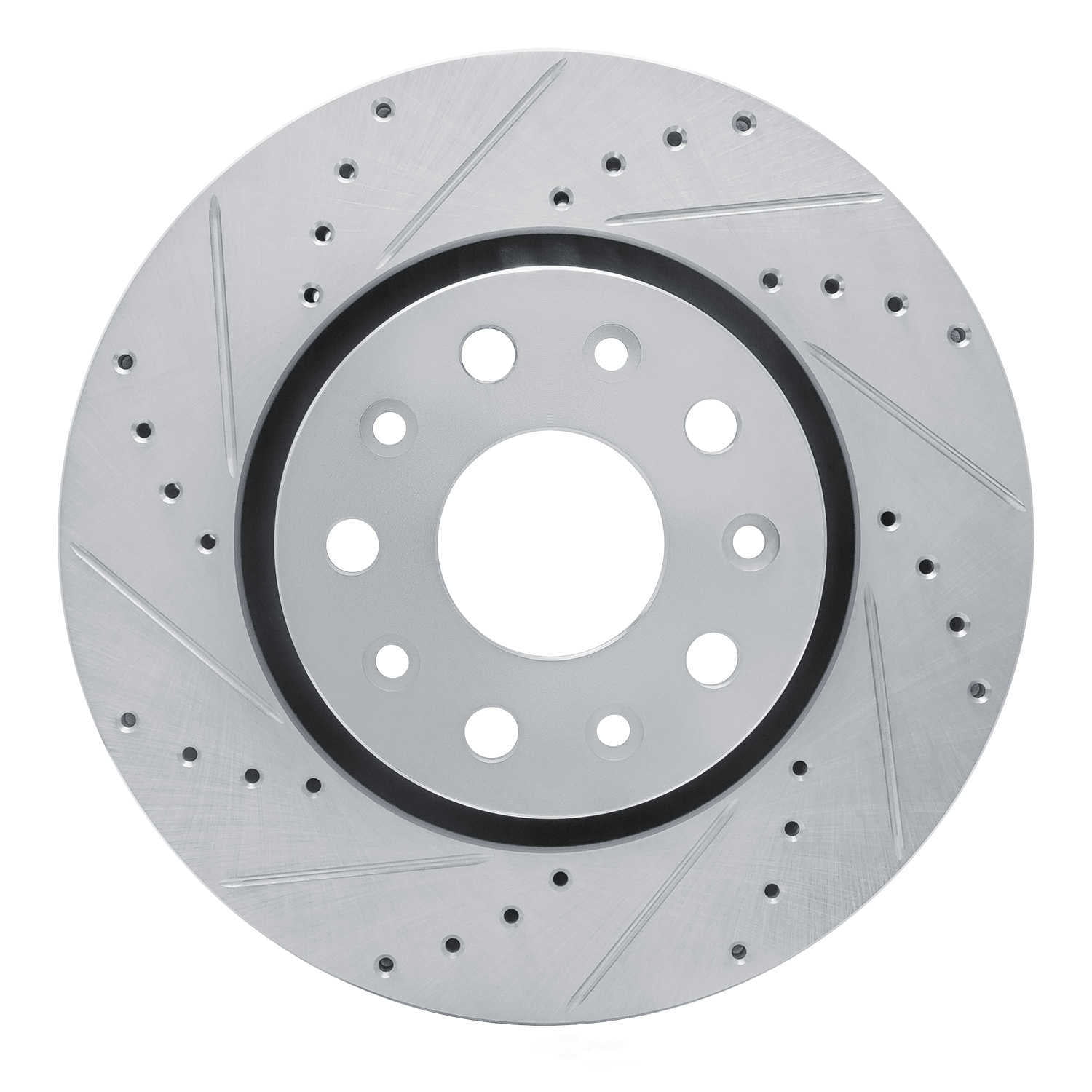 Dynamic Friction Company 631-42038L DFC Brake Rotor - Drilled And Slotted - Silver