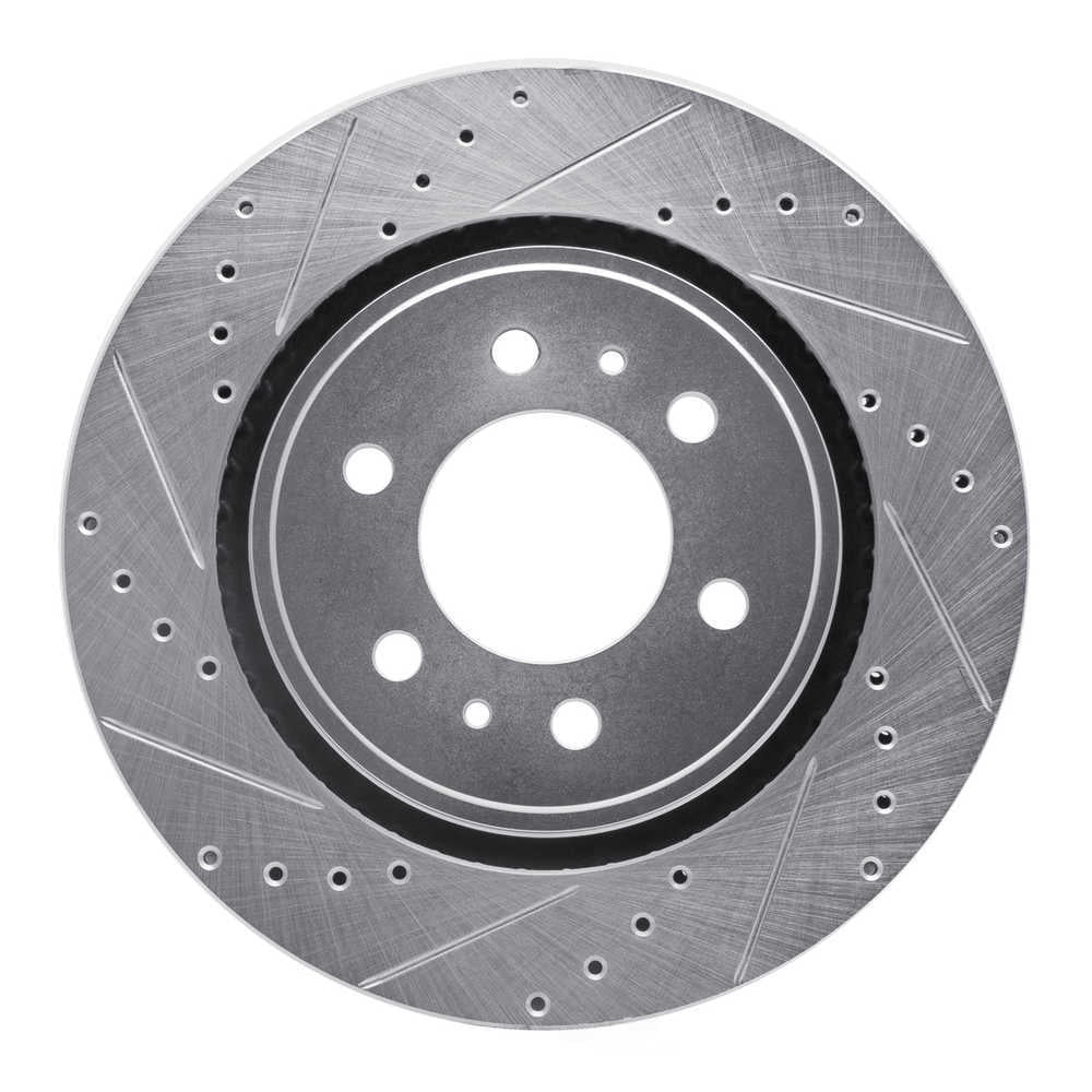 Dynamic Friction Company 631-47086L DFC Brake Rotor - Drilled And Slotted - Silver