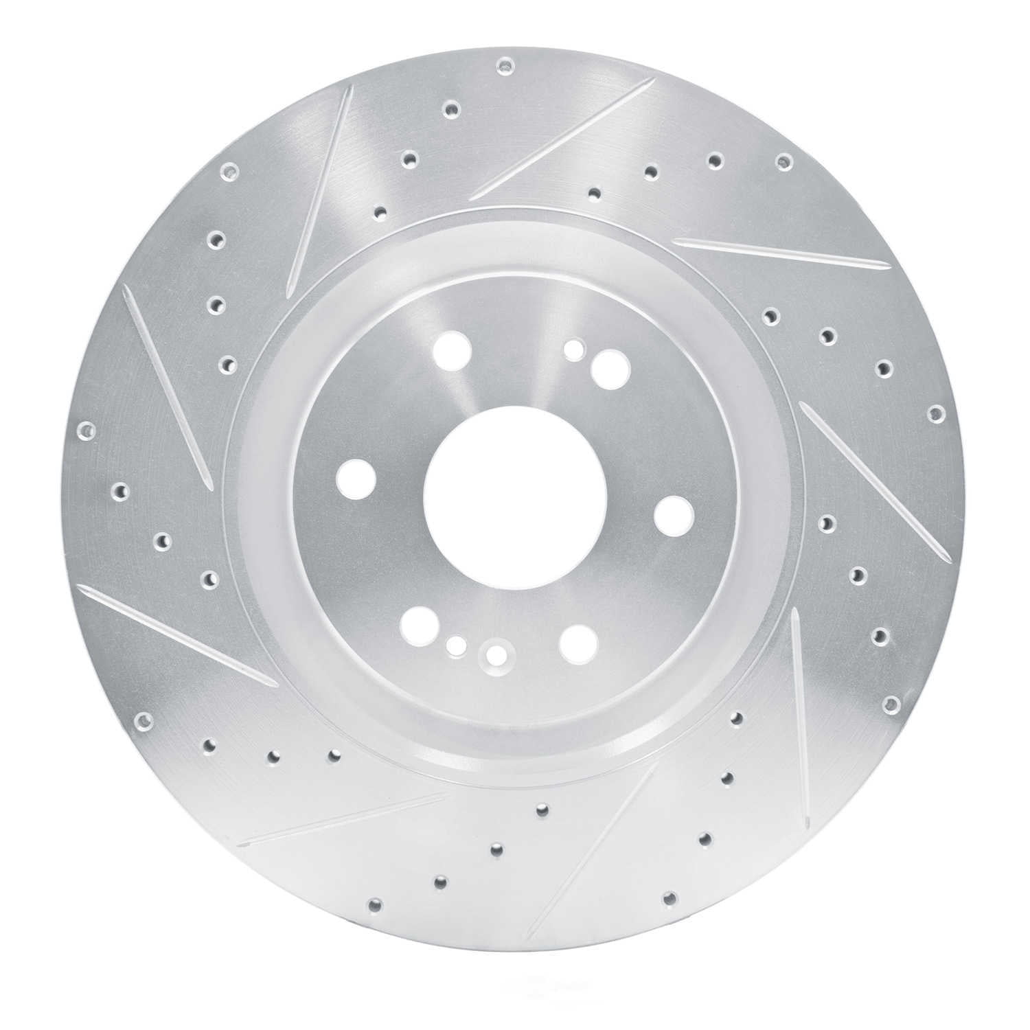 Dynamic Friction Company 631-47091L DFC Brake Rotor - Drilled And Slotted - Silver