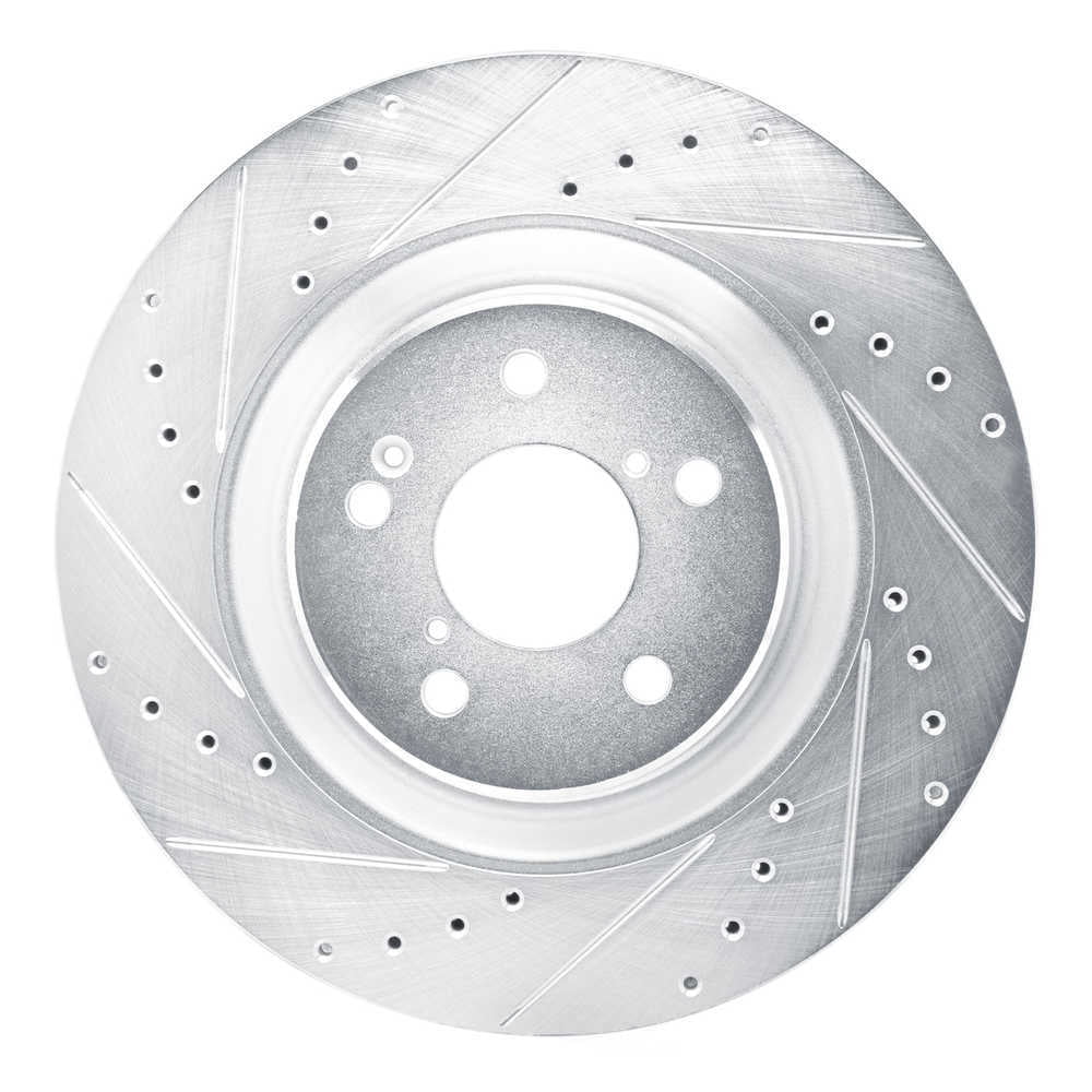 Dynamic Friction Company 631-58037L DFC Brake Rotor - Drilled And Slotted - Silver