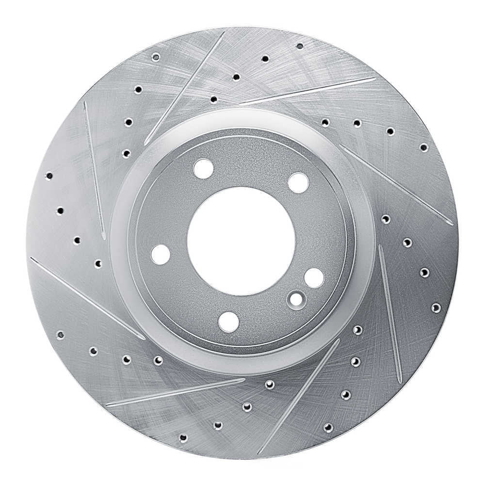 Dynamic Friction Company 631-63176L DFC Brake Rotor - Drilled And Slotted - Silver