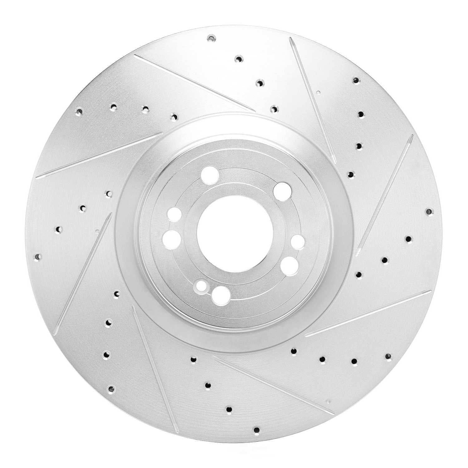 Dynamic Friction Company 631-63180R DFC Brake Rotor - Drilled And Slotted - Silver