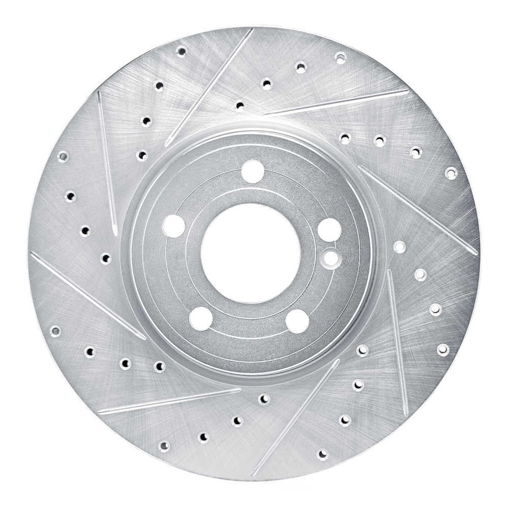 Dynamic Friction Company 631-63186L DFC Brake Rotor - Drilled And Slotted - Silver