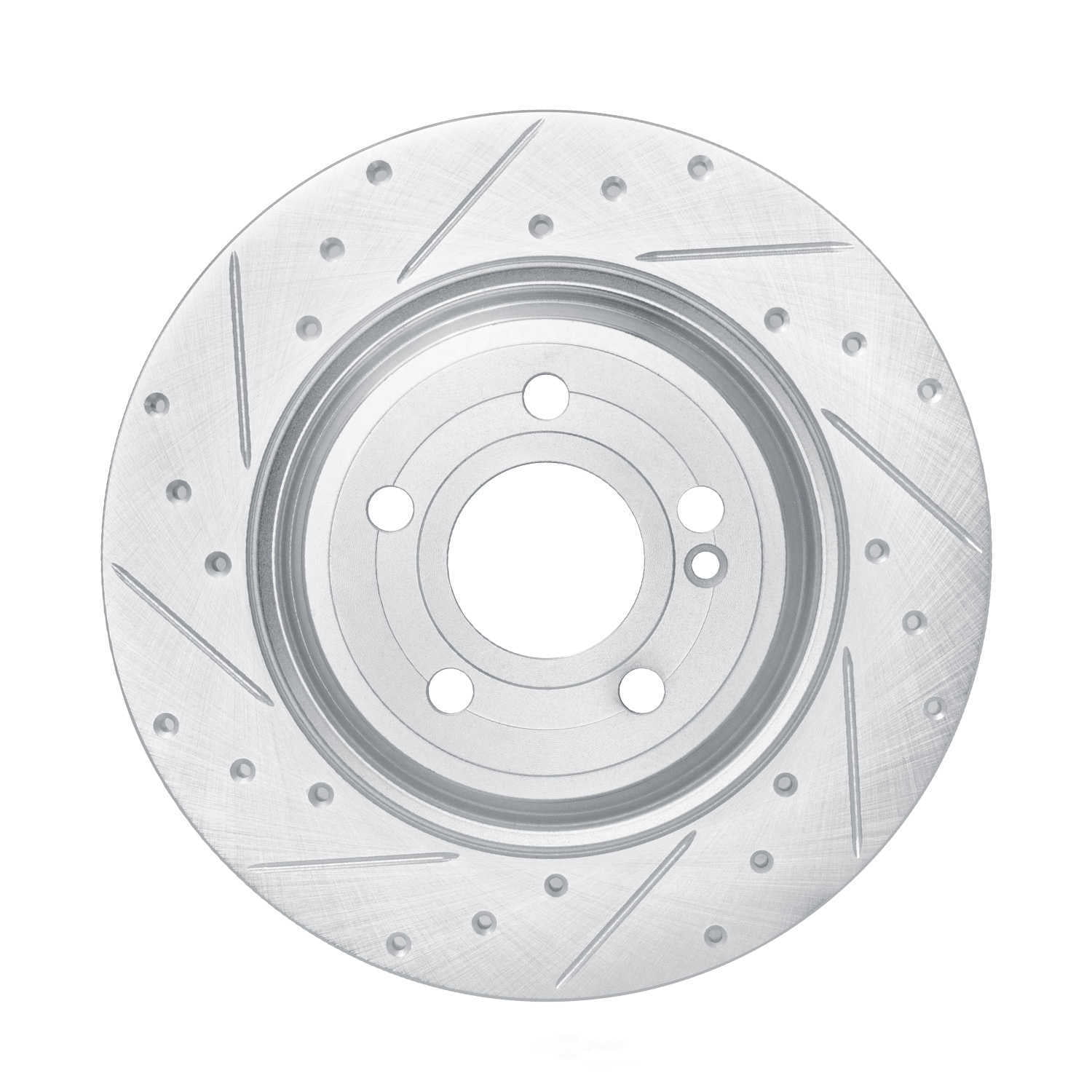 Dynamic Friction Company 631-63187L DFC Brake Rotor - Drilled And Slotted - Silver