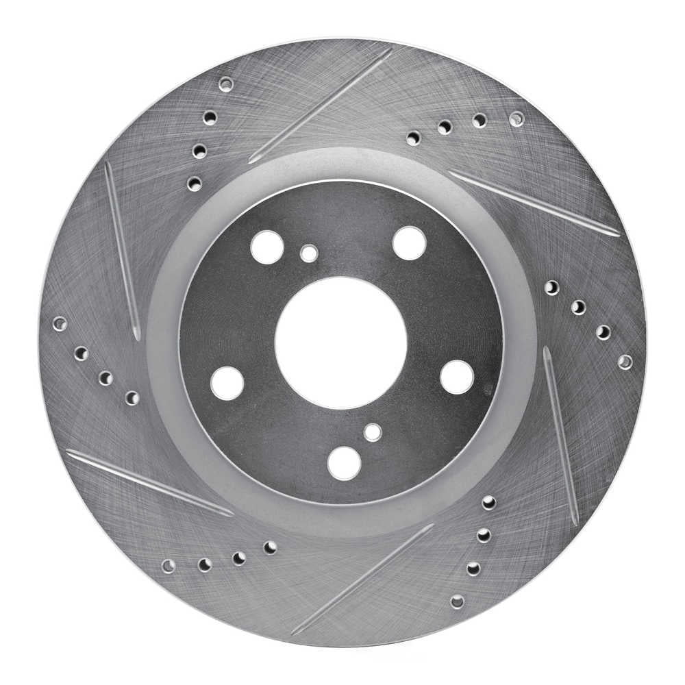 Dynamic Friction Company 631-67116L DFC Brake Rotor - Drilled And Slotted - Silver