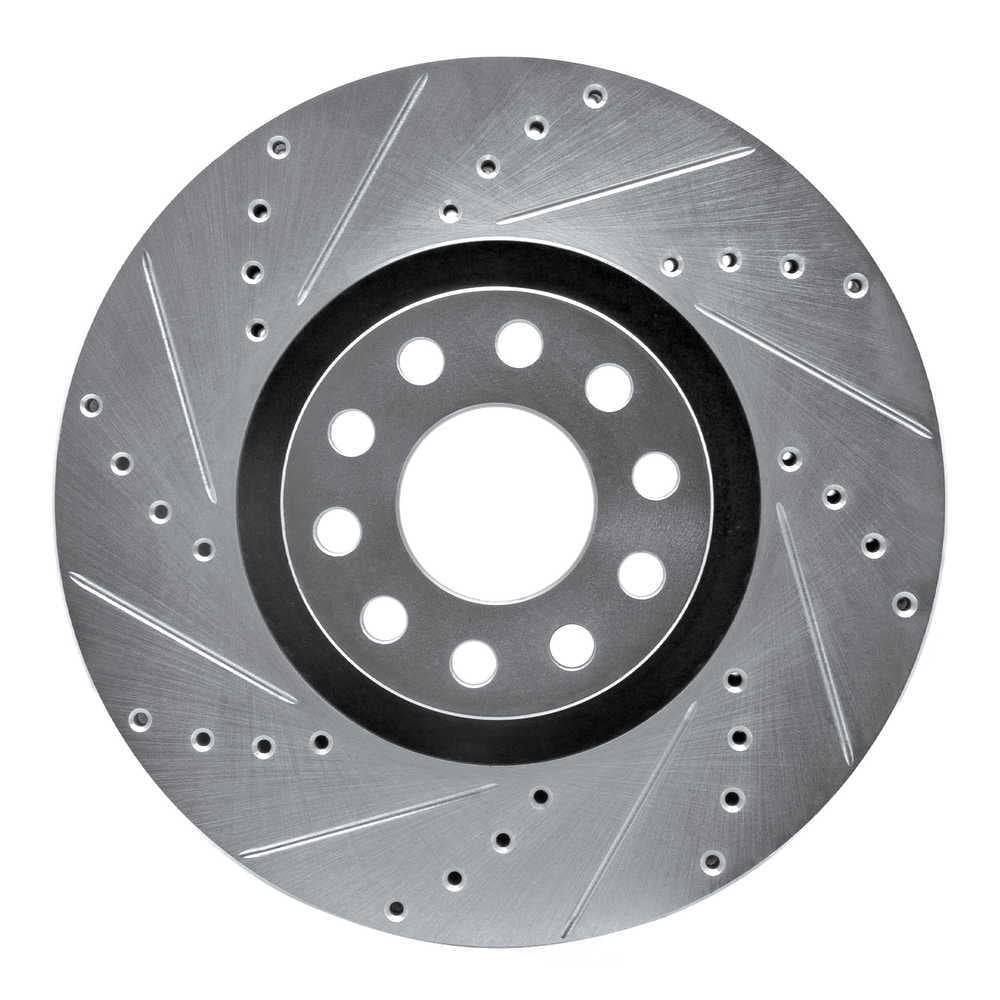 Dynamic Friction Company 631-74024L DFC Brake Rotor - Drilled And Slotted - Silver
