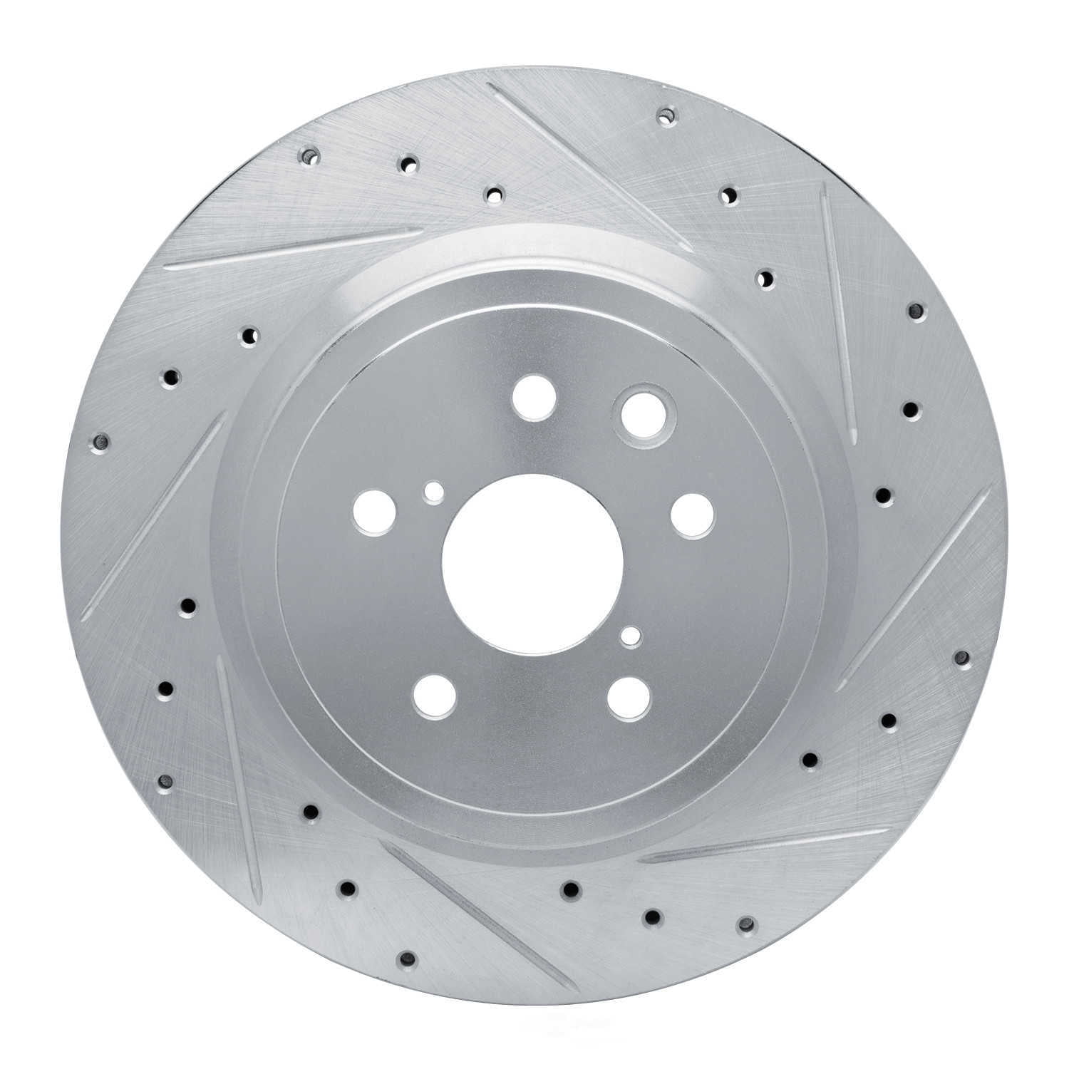 Dynamic Friction Company 631-75025R DFC Brake Rotor - Drilled And Slotted - Silver