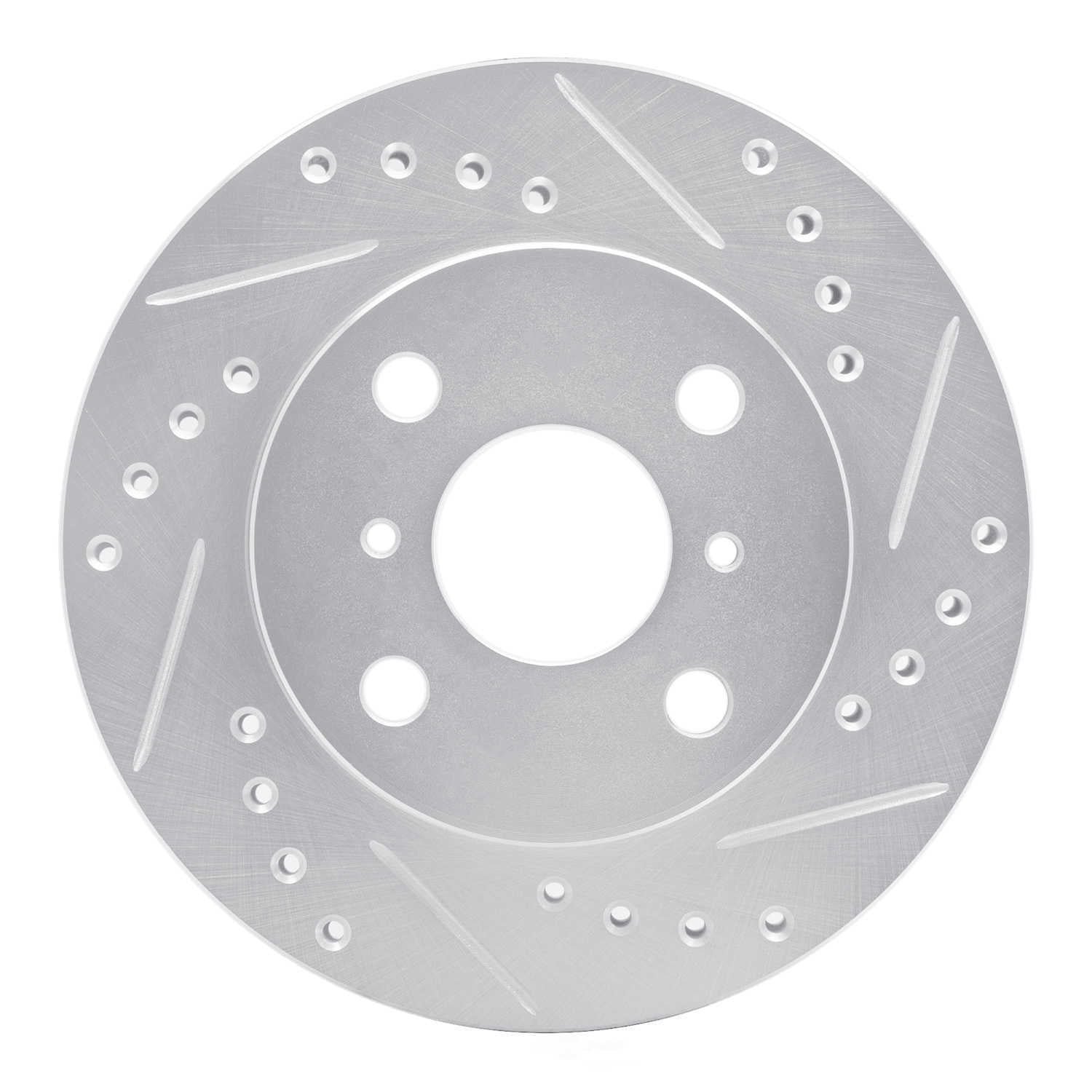 Dynamic Friction Company 631-76070R DFC Brake Rotor - Drilled And Slotted - Silver