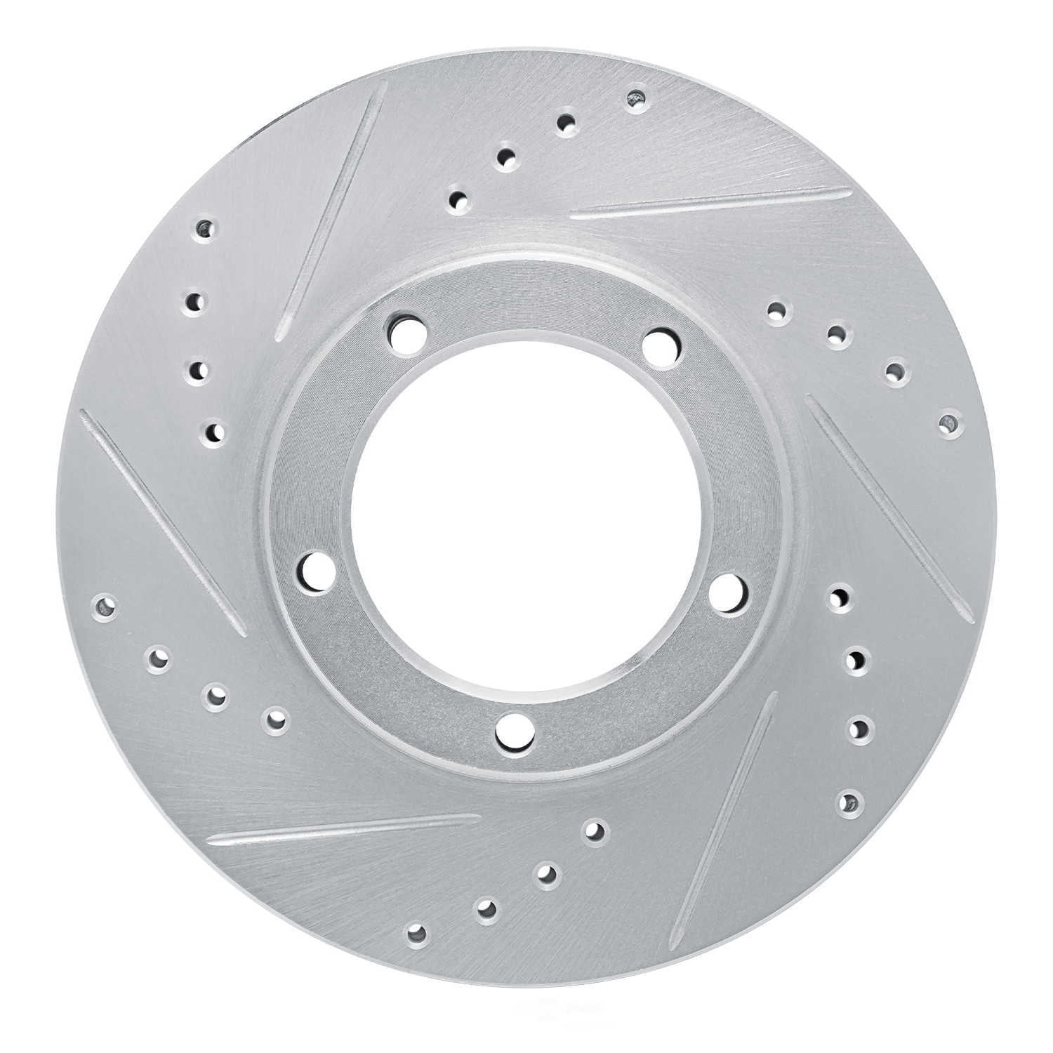 Dynamic Friction Company 631-76104L DFC Brake Rotor - Drilled And Slotted - Silver