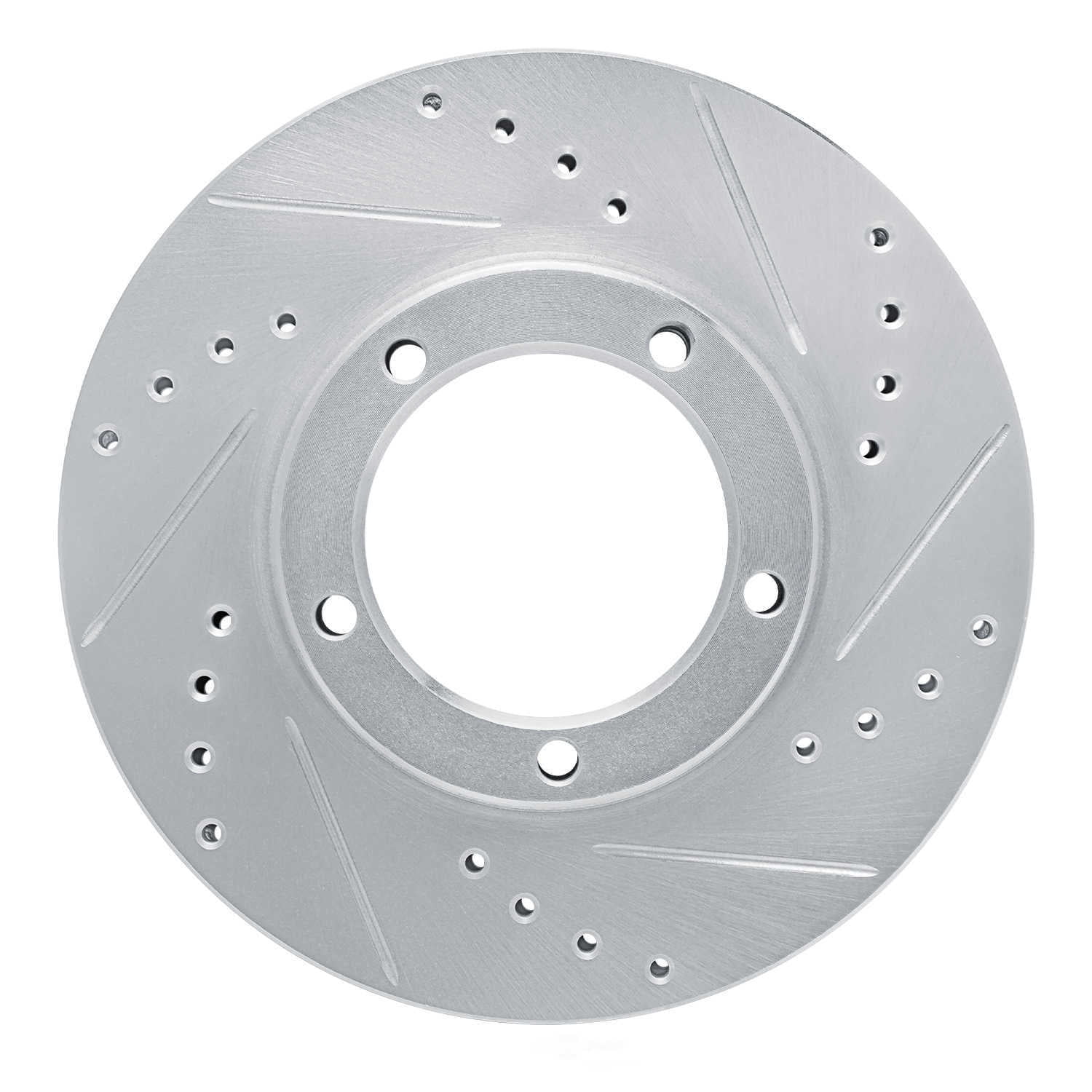 Dynamic Friction Company 631-76104R DFC Brake Rotor - Drilled And Slotted - Silver