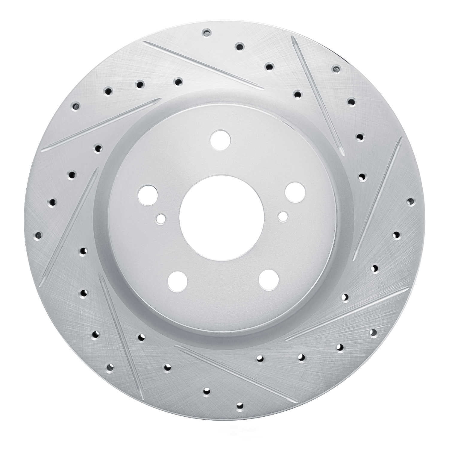 Dynamic Friction Company 631-76154R DFC Brake Rotor - Drilled And Slotted - Silver