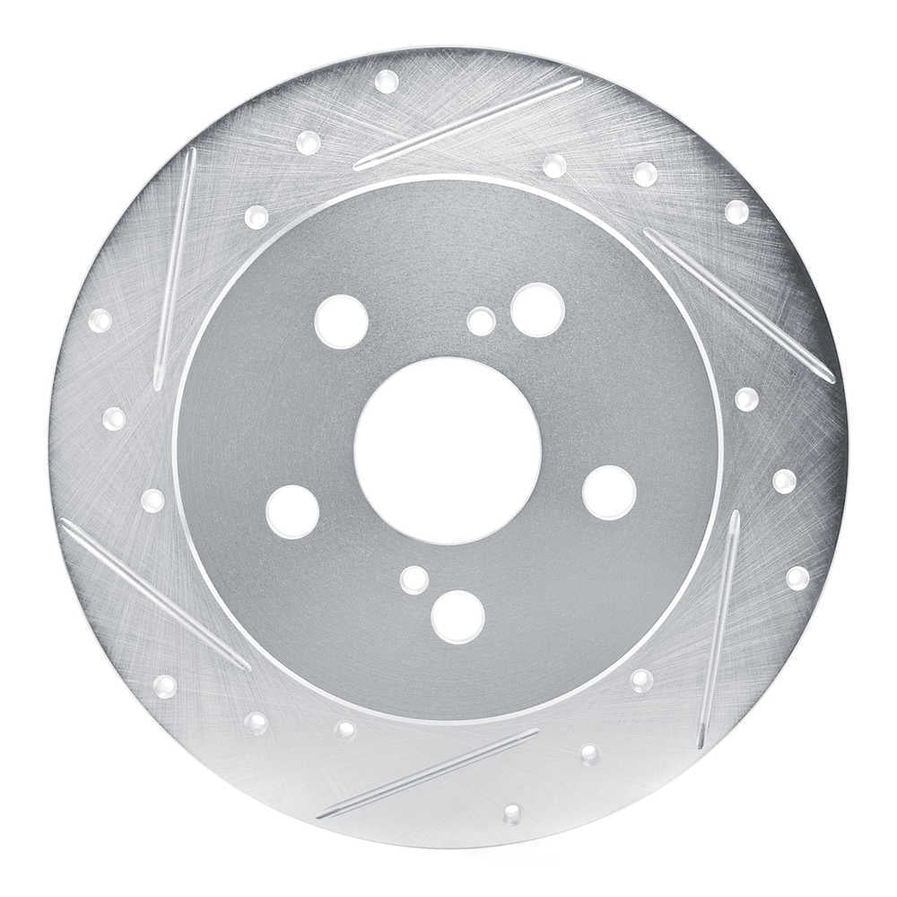 Dynamic Friction Company 631-76156L DFC Brake Rotor - Drilled And Slotted - Silver
