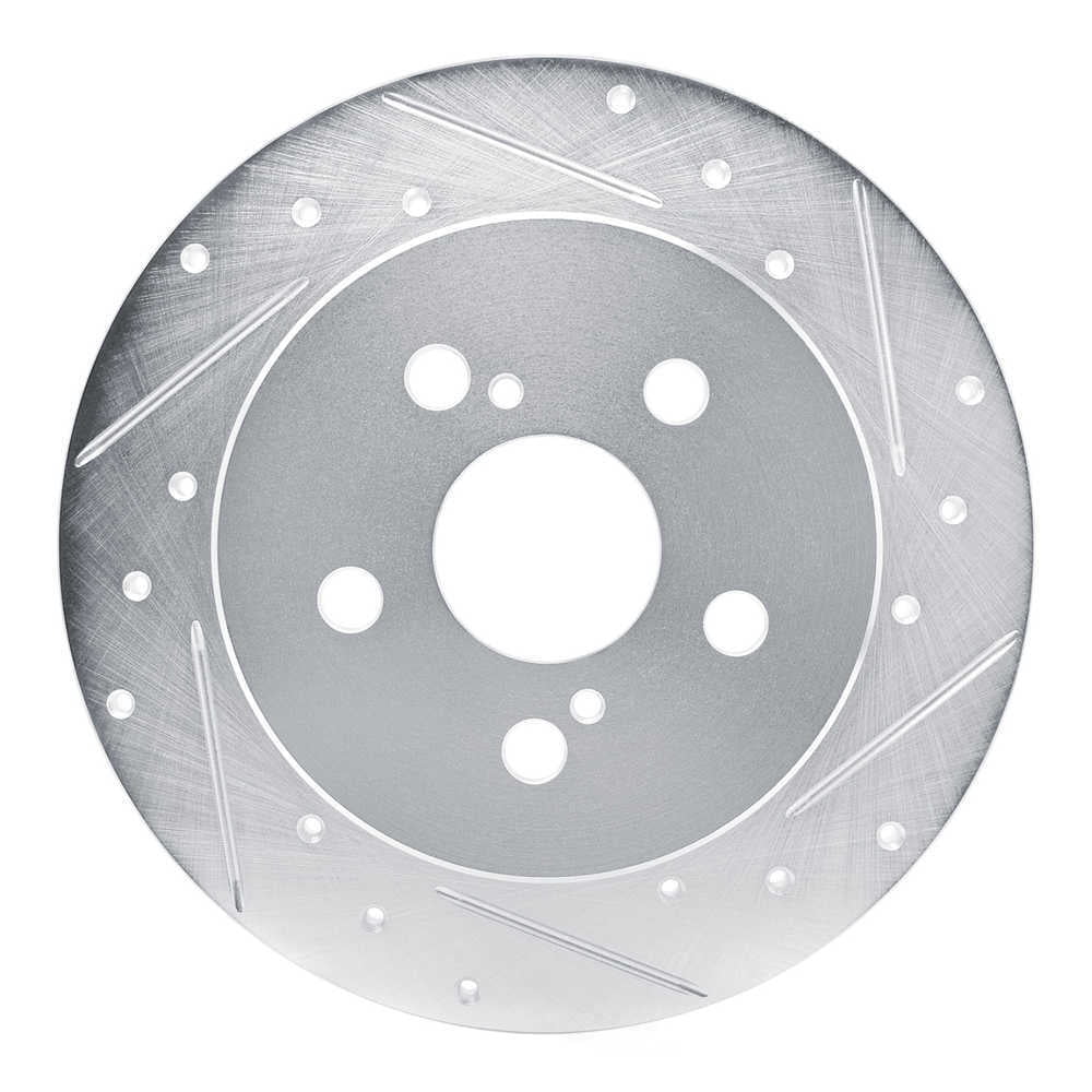 Dynamic Friction Company 631-76156R DFC Brake Rotor - Drilled And Slotted - Silver