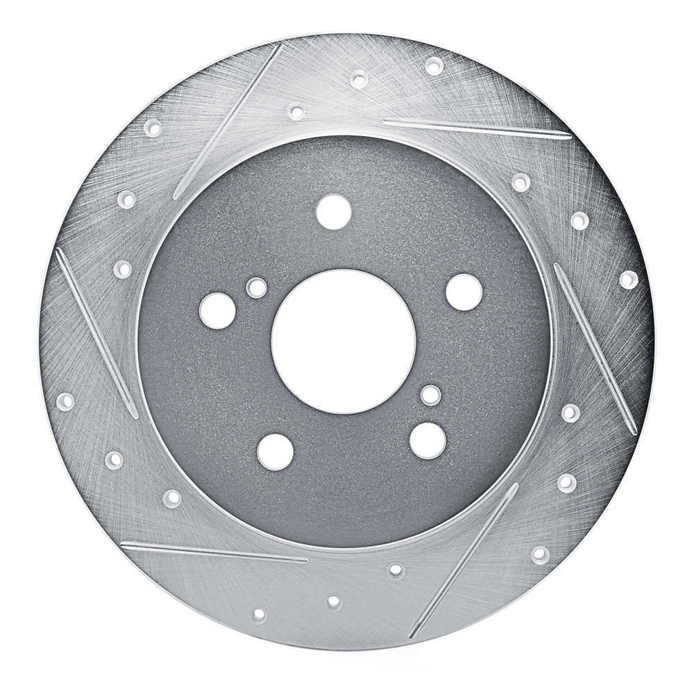 Dynamic Friction Company 631-76157L DFC Brake Rotor - Drilled And Slotted - Silver